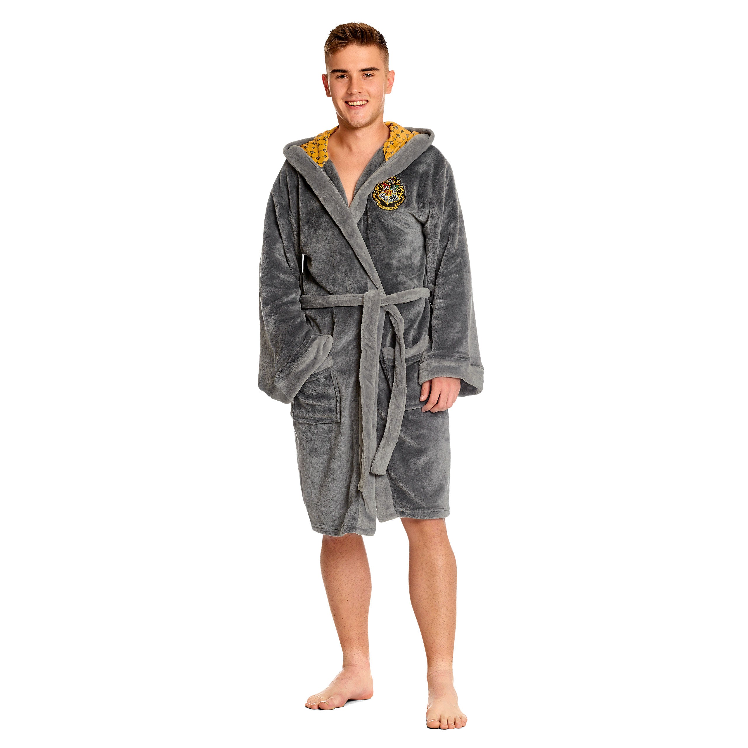Product image Harry Potter - Hufflepuff Crest Bathrobe gray
