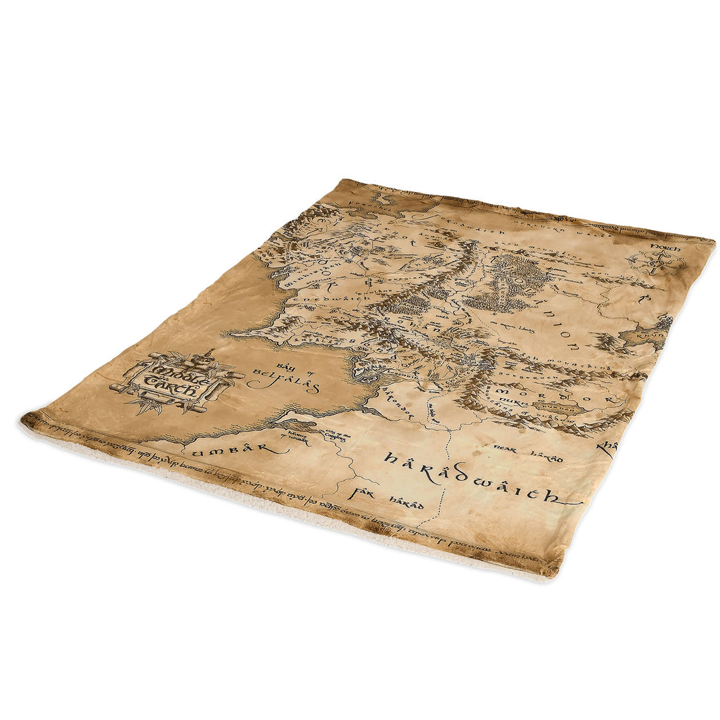 Product image The Lord of the Rings - Middle Earth Map Plush Blanket with Teddy Fur