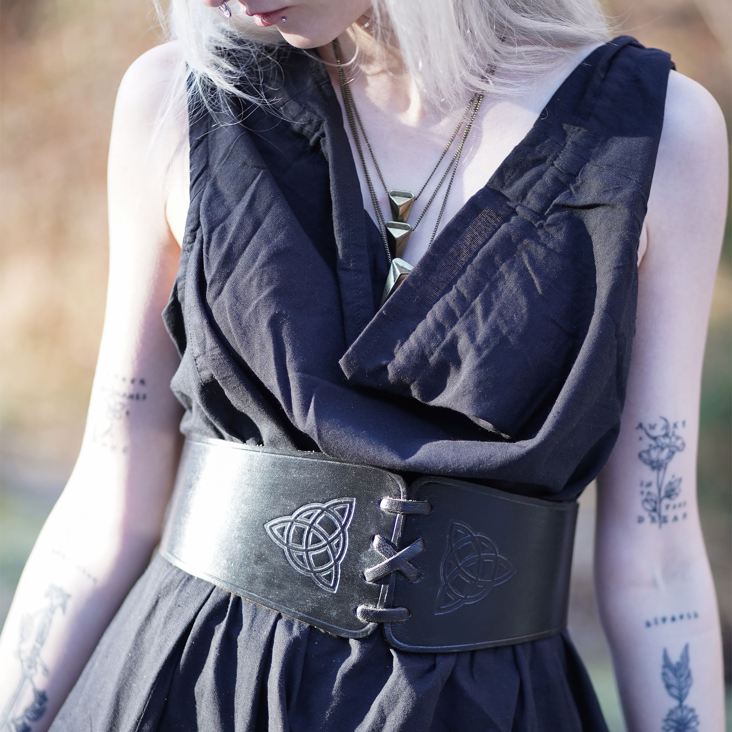 Product image Medieval Waist Cincher Alana with Celtic Embossing Black