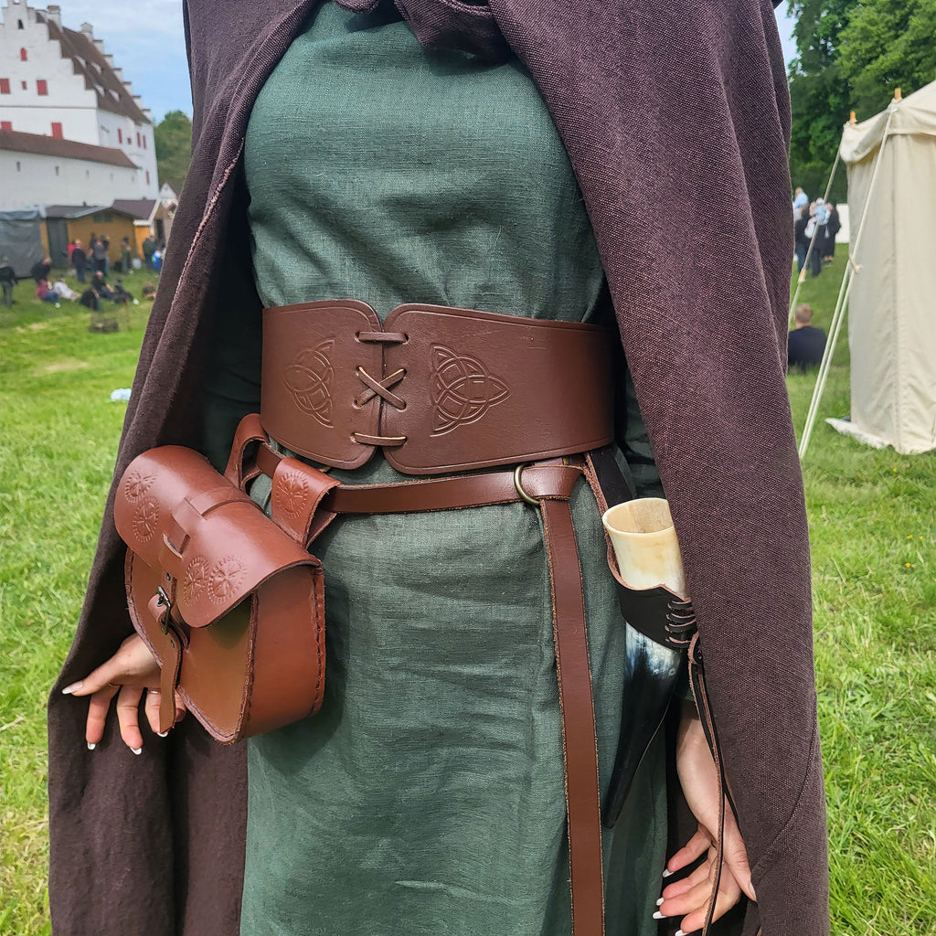Product image Medieval Corset Belt Alana with Celtic Embossing brown