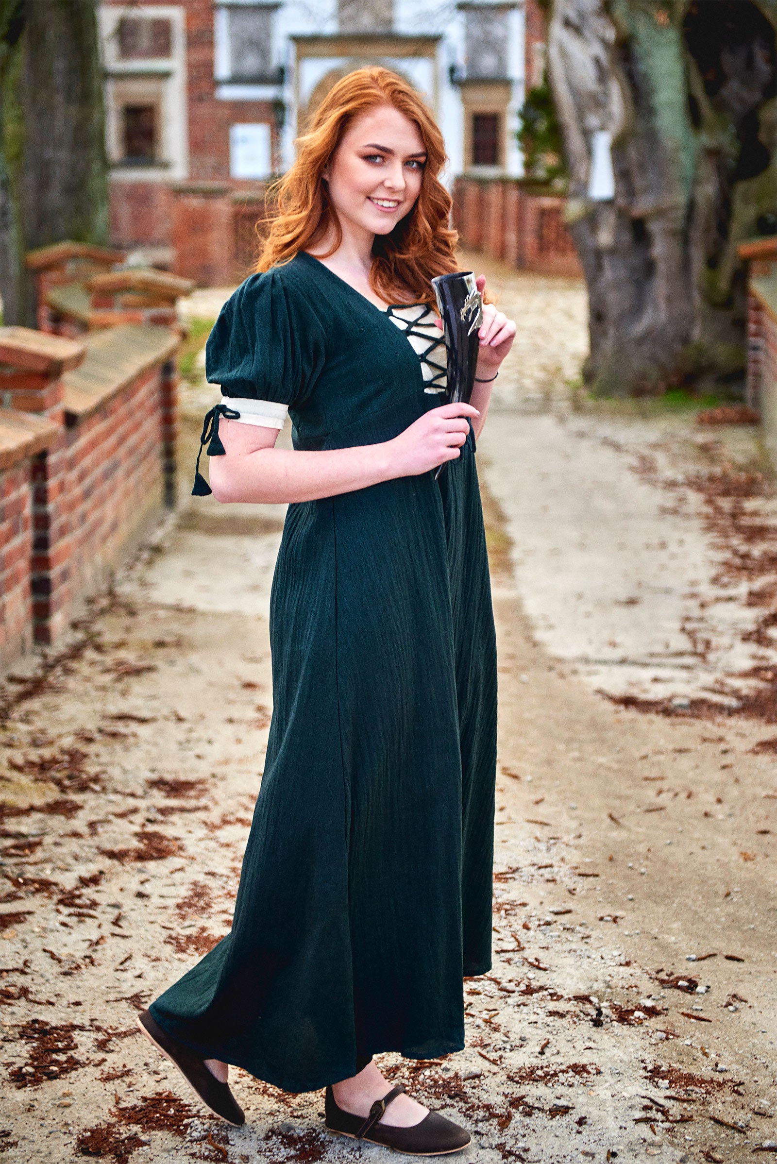 Product image Medieval Summer Dress Lysa green-beige