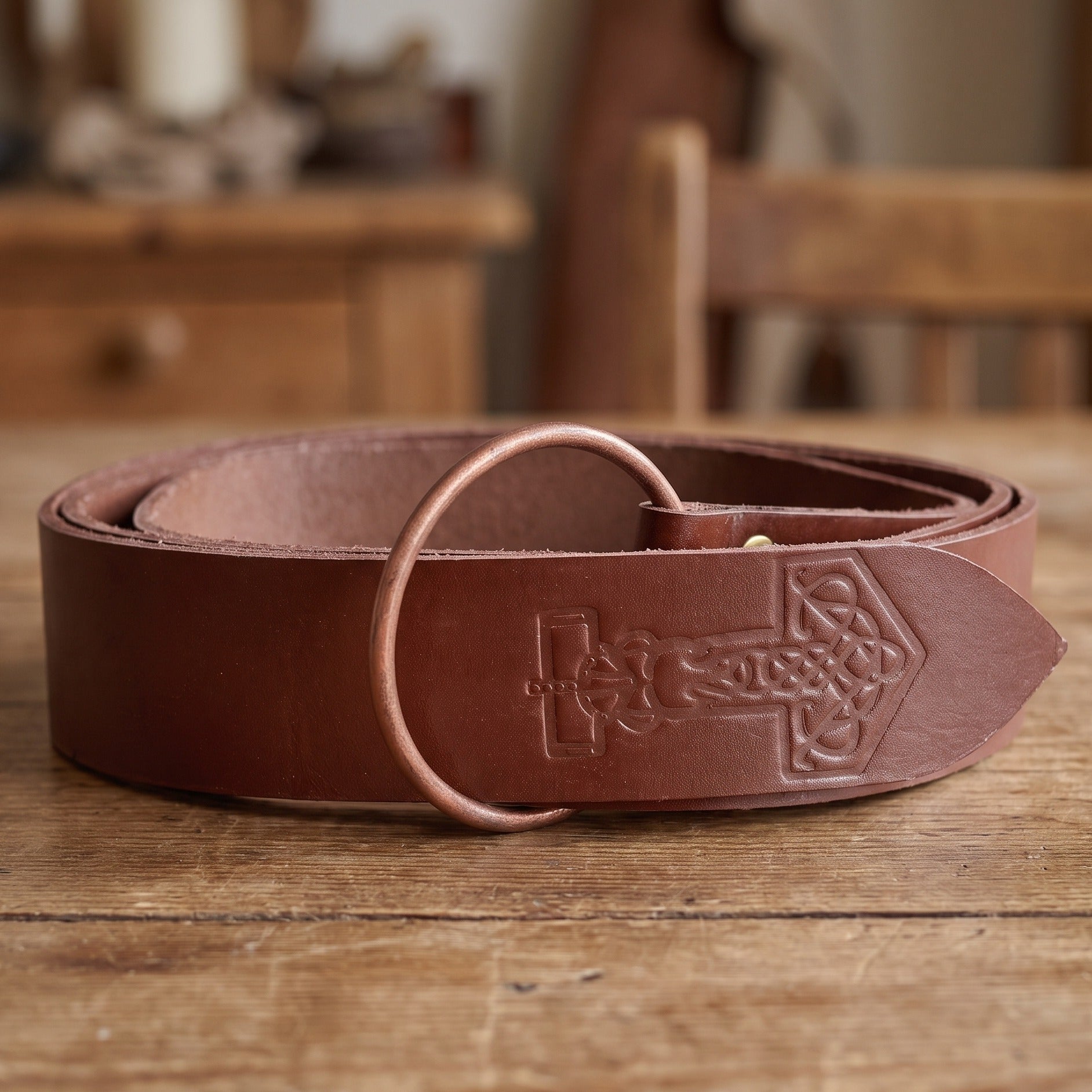 Product image Medieval Ring Belt with Thor’s Hammer Embossing brown