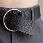 Product image Medieval Ring Belt with Thor's Hammer Embossing Black