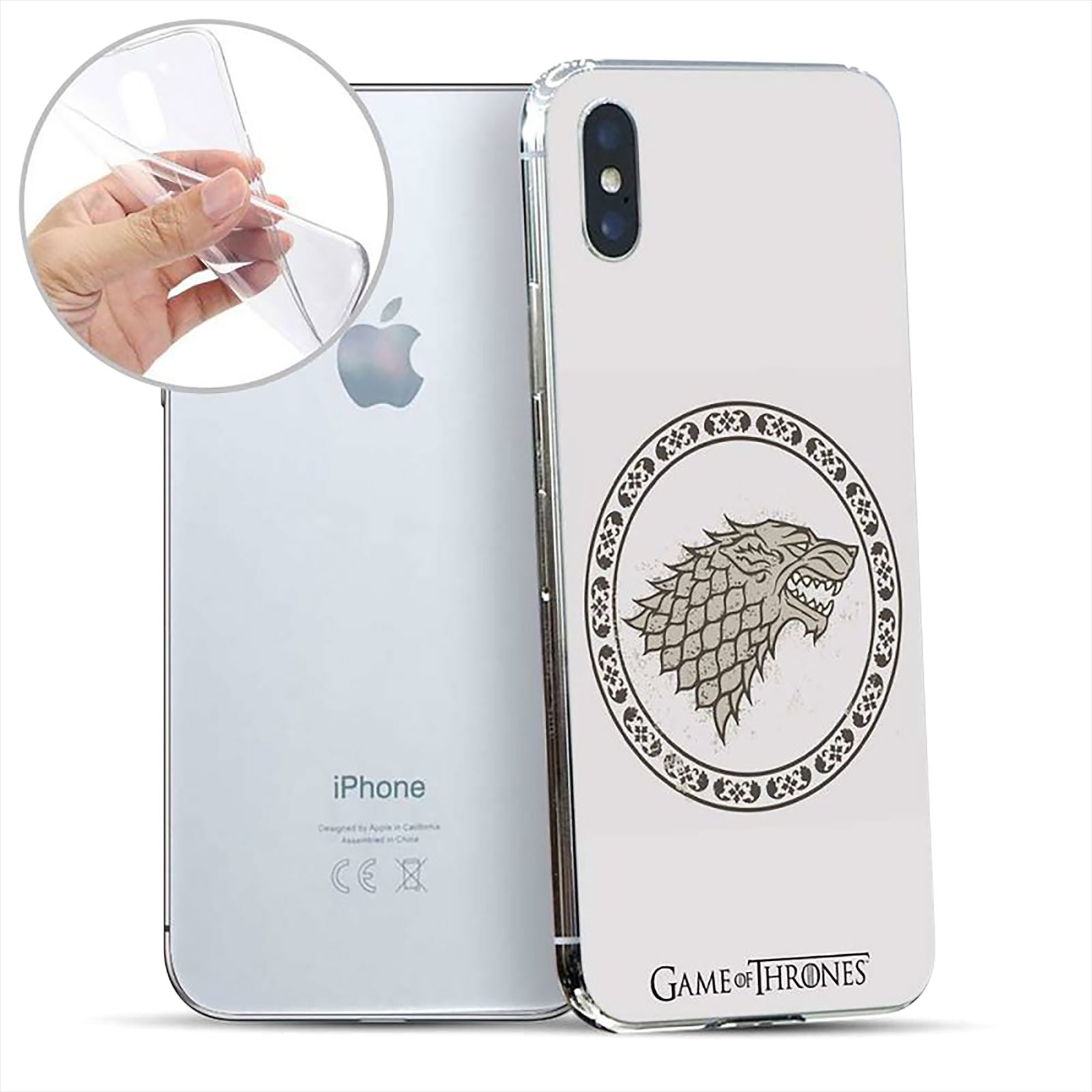 Product image Game of Thrones - Stark Crest iPhone X / XS Silicone Case White