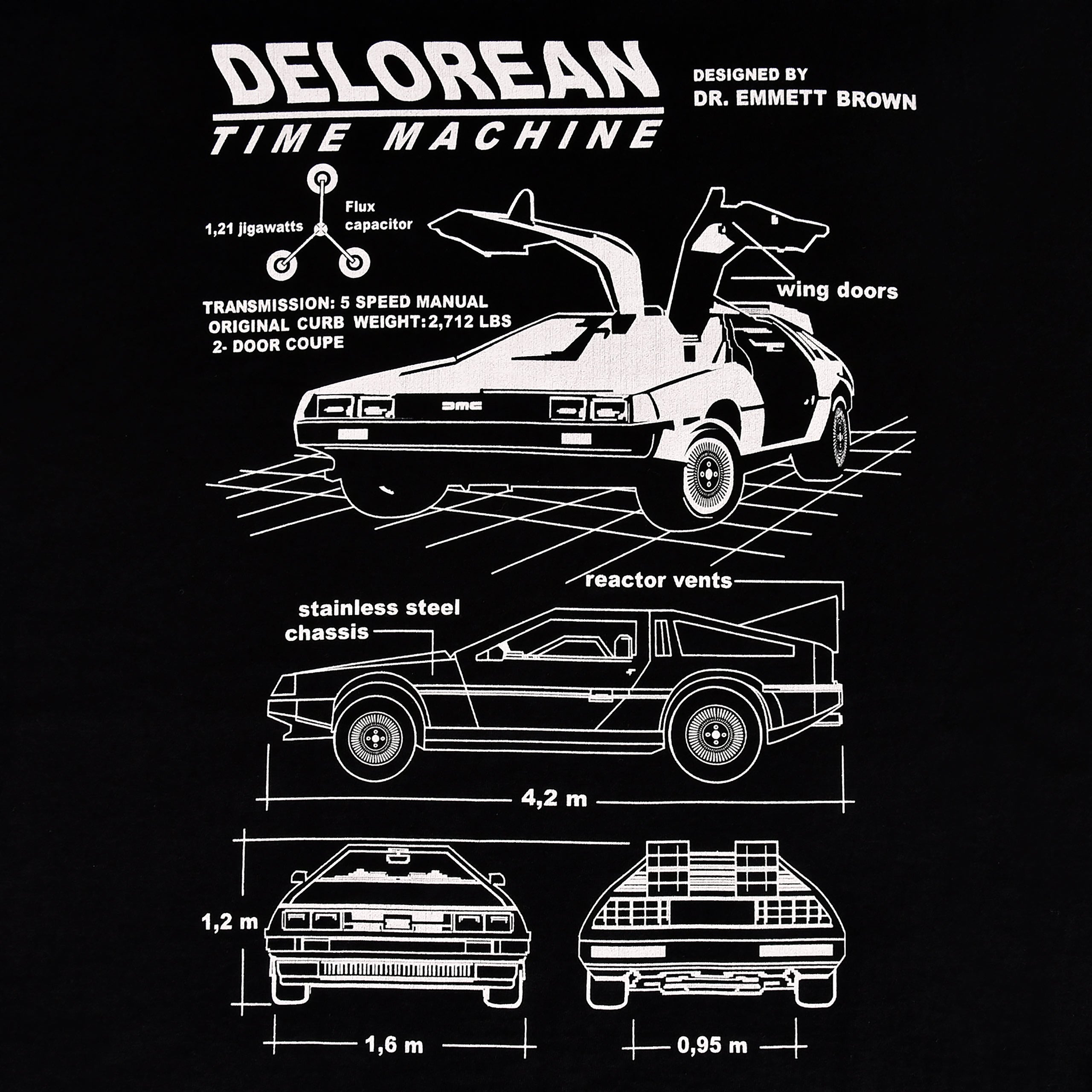 Product image Back to the Future - DeLorean T-Shirt Black
