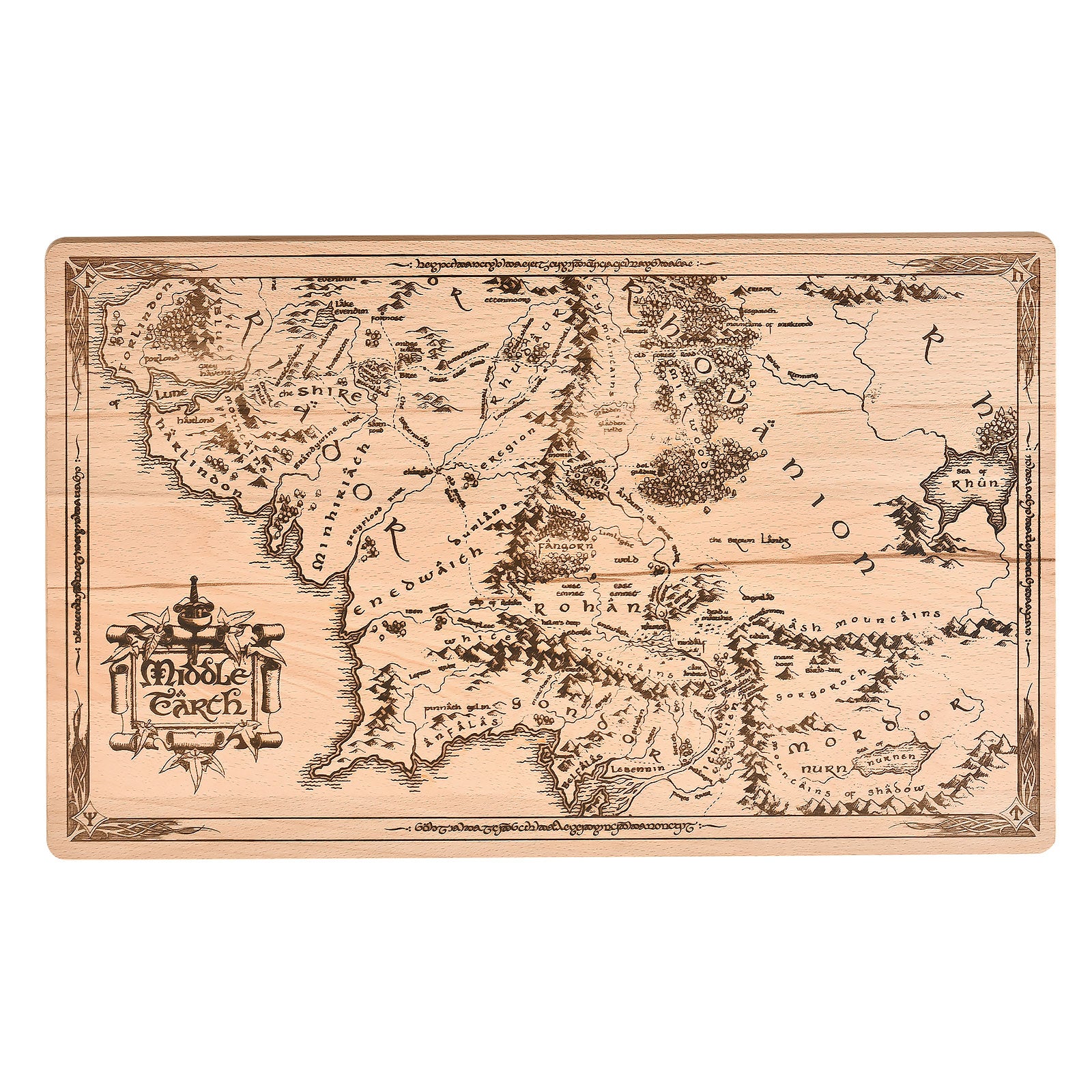 Product image The Lord of the Rings - Middle Earth Map Cutting Board Beech