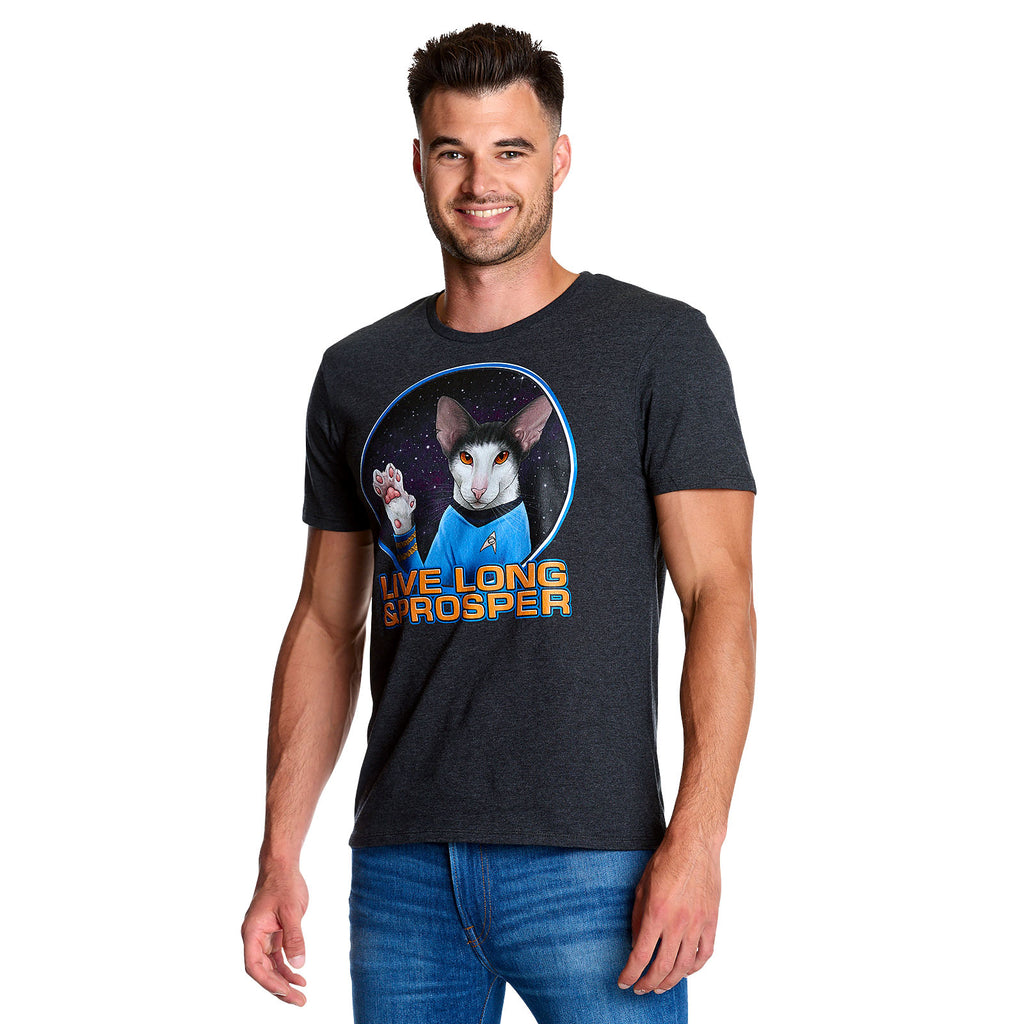 Product image Star Trek - Cat Spock Live Long and Prosper T-Shirt grey
