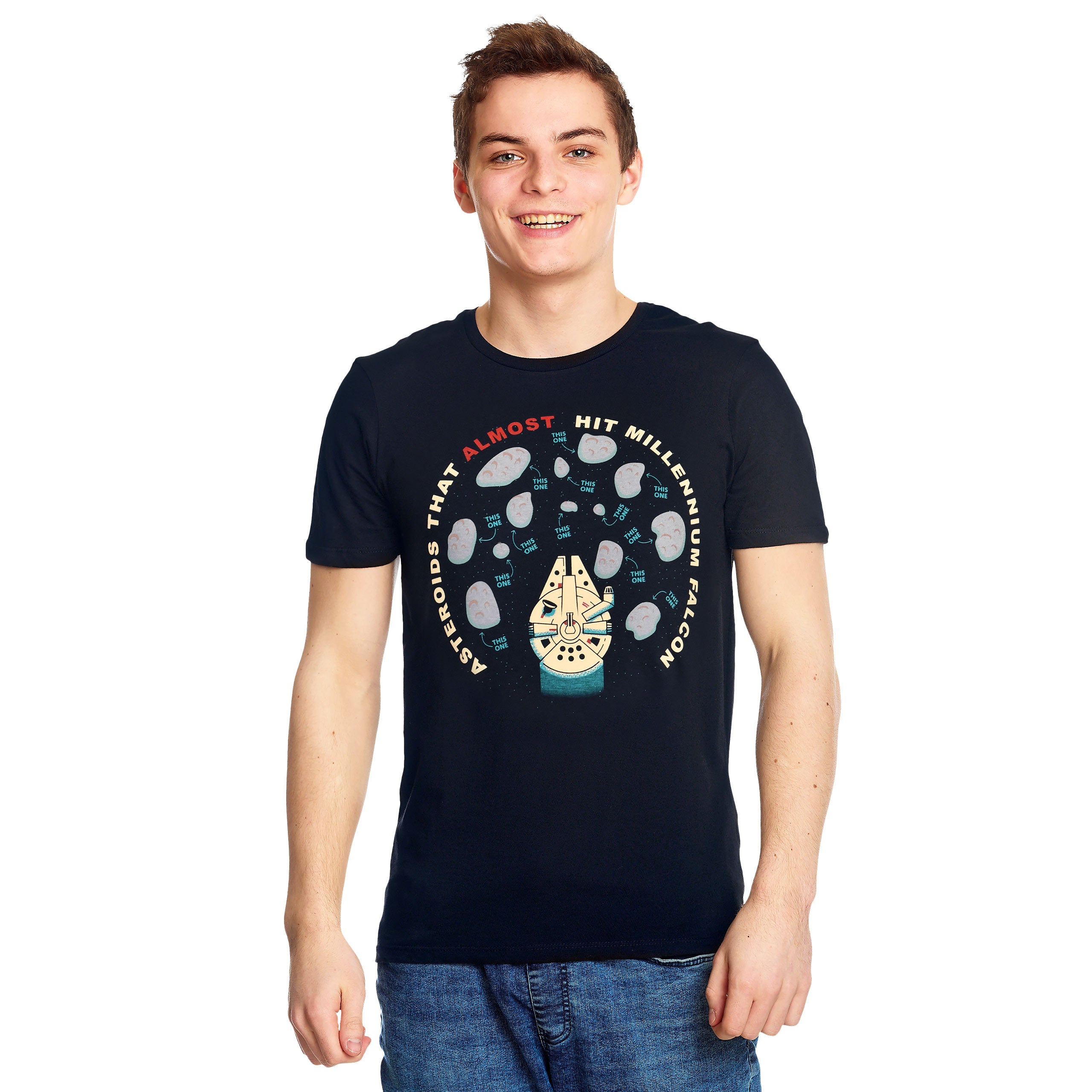 Product image Star Wars - Asteroids That Almost Hit Millennium Falcon Blue T-Shirt
