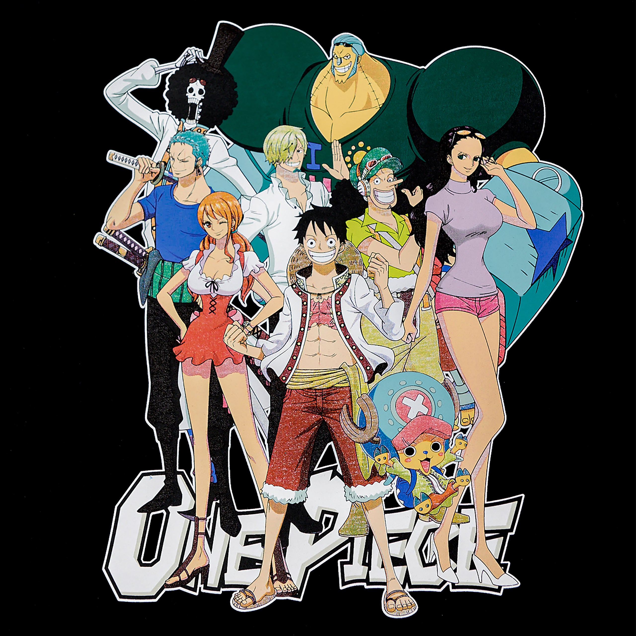 Product image One Piece - Ruffy with Straw Hat Crew T-Shirt black