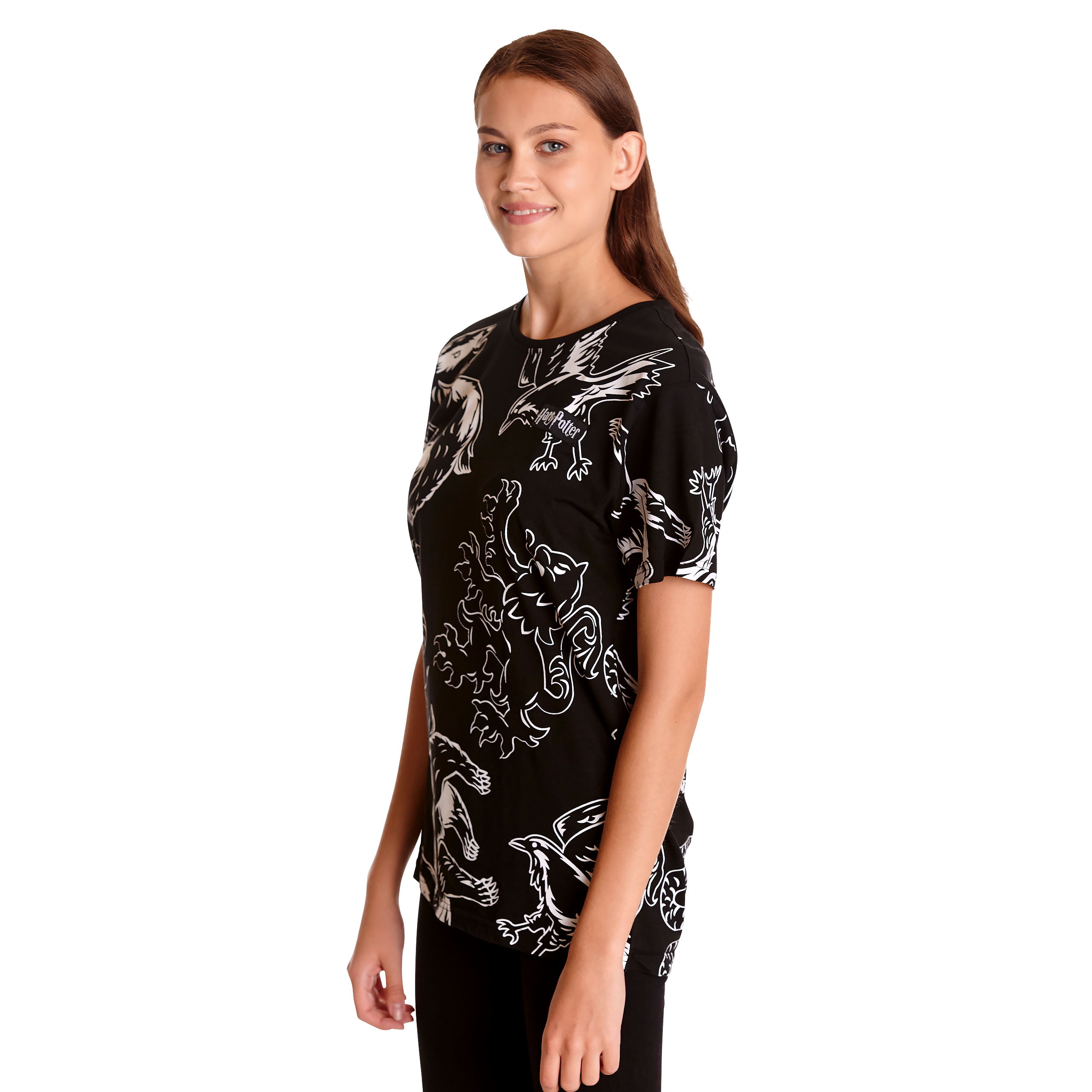 Product image Harry Potter - Black and White House Crests T-Shirt