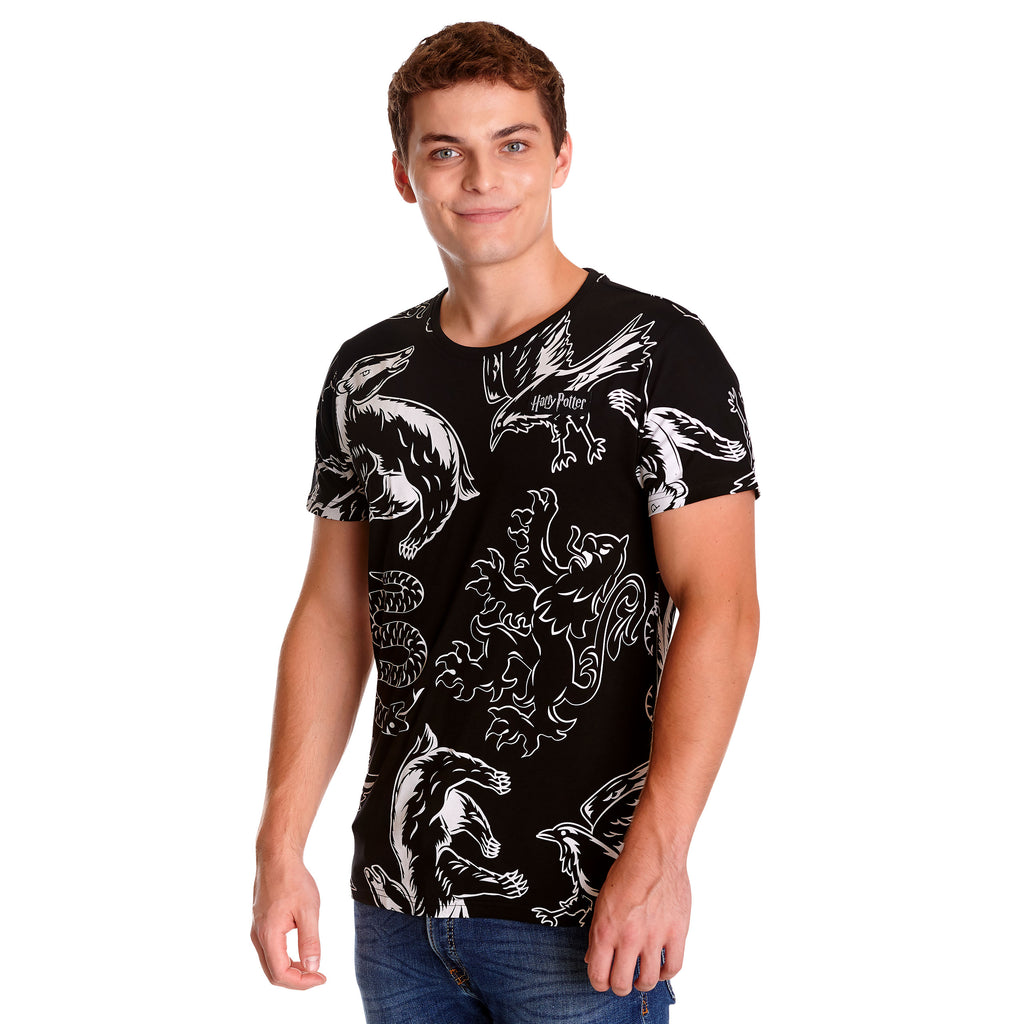 Product image Harry Potter - Black and White House Crests T-Shirt