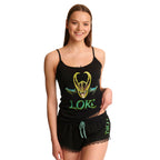 Product image Loki - Logo Pyjama Ladies short with lace black