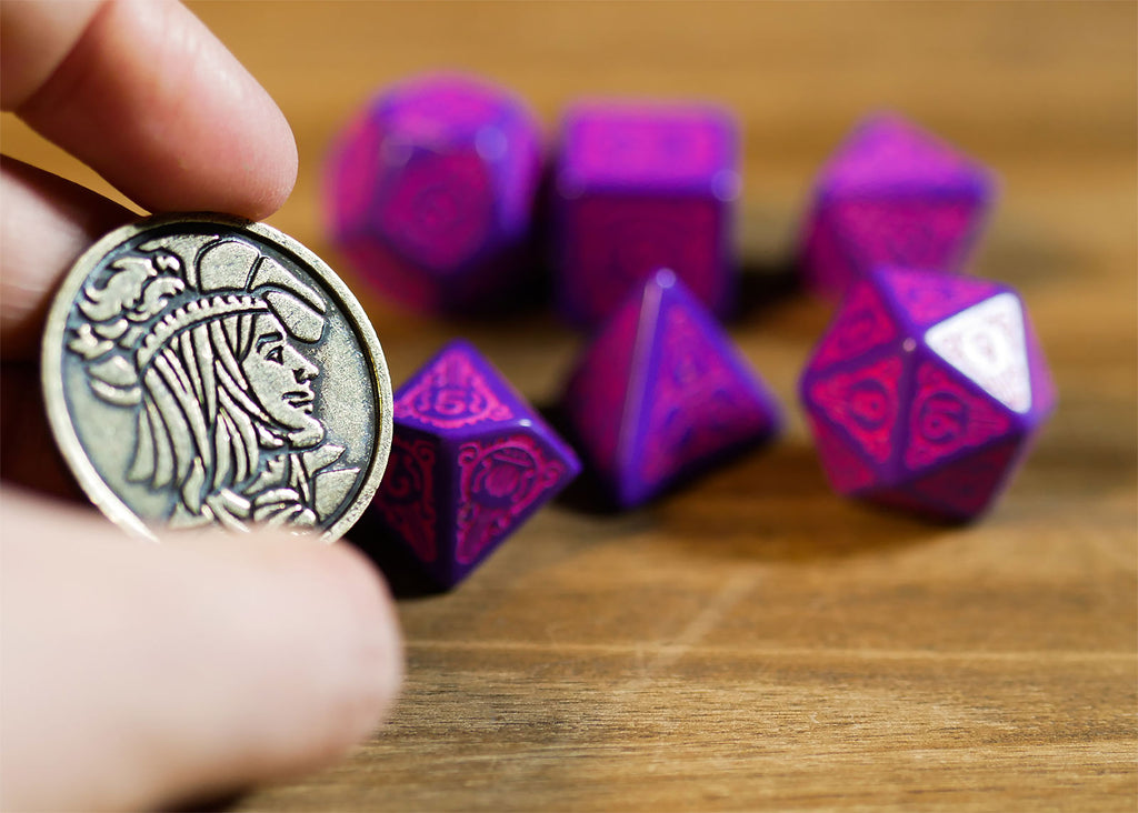 Product image Witcher - Dandelion Conqueror of Hearts RPG Dice Set 7pcs with Collector's Coin