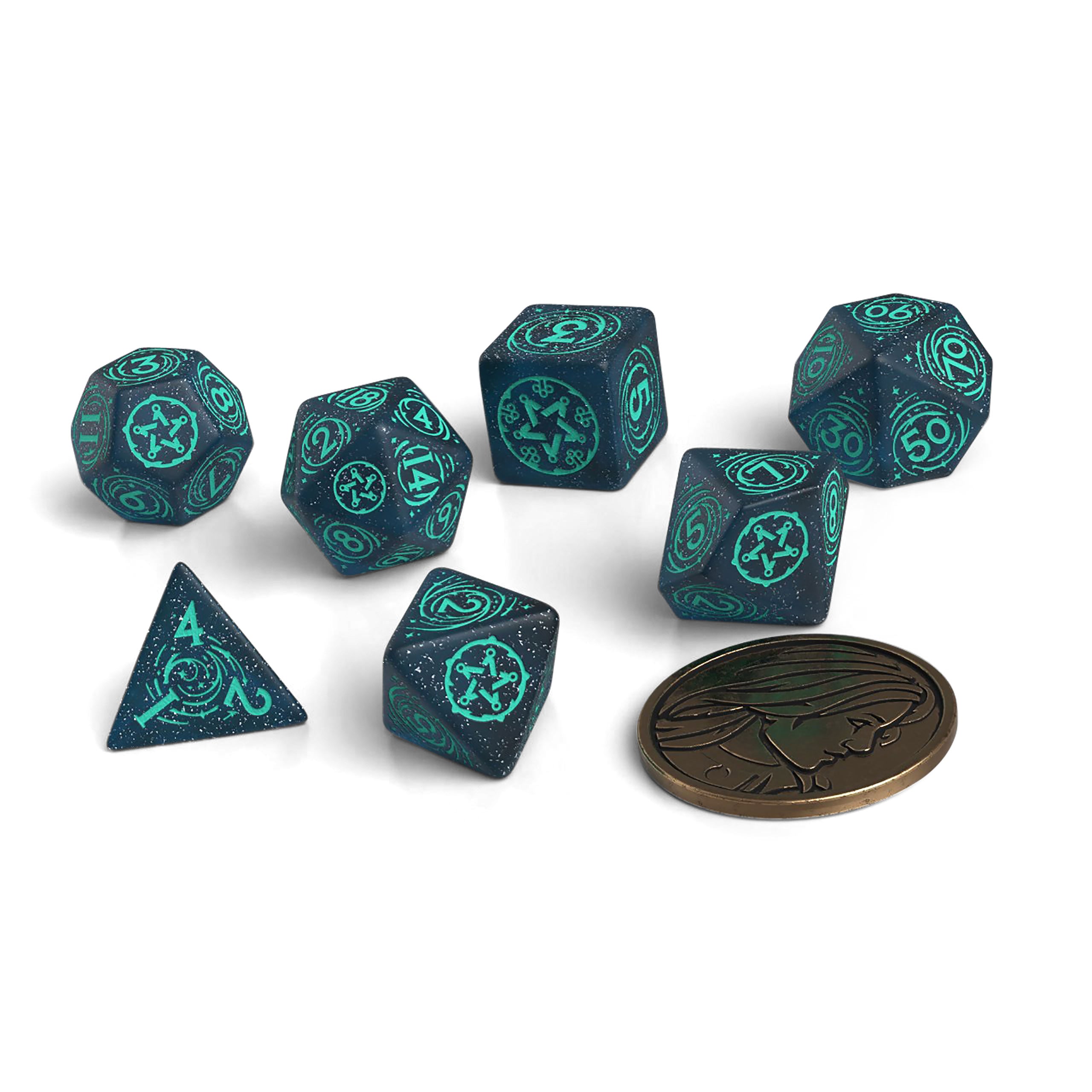 Product image Witcher - Yennefer Sorceress Supreme RPG Dice Set 7pcs with Collectible Coin