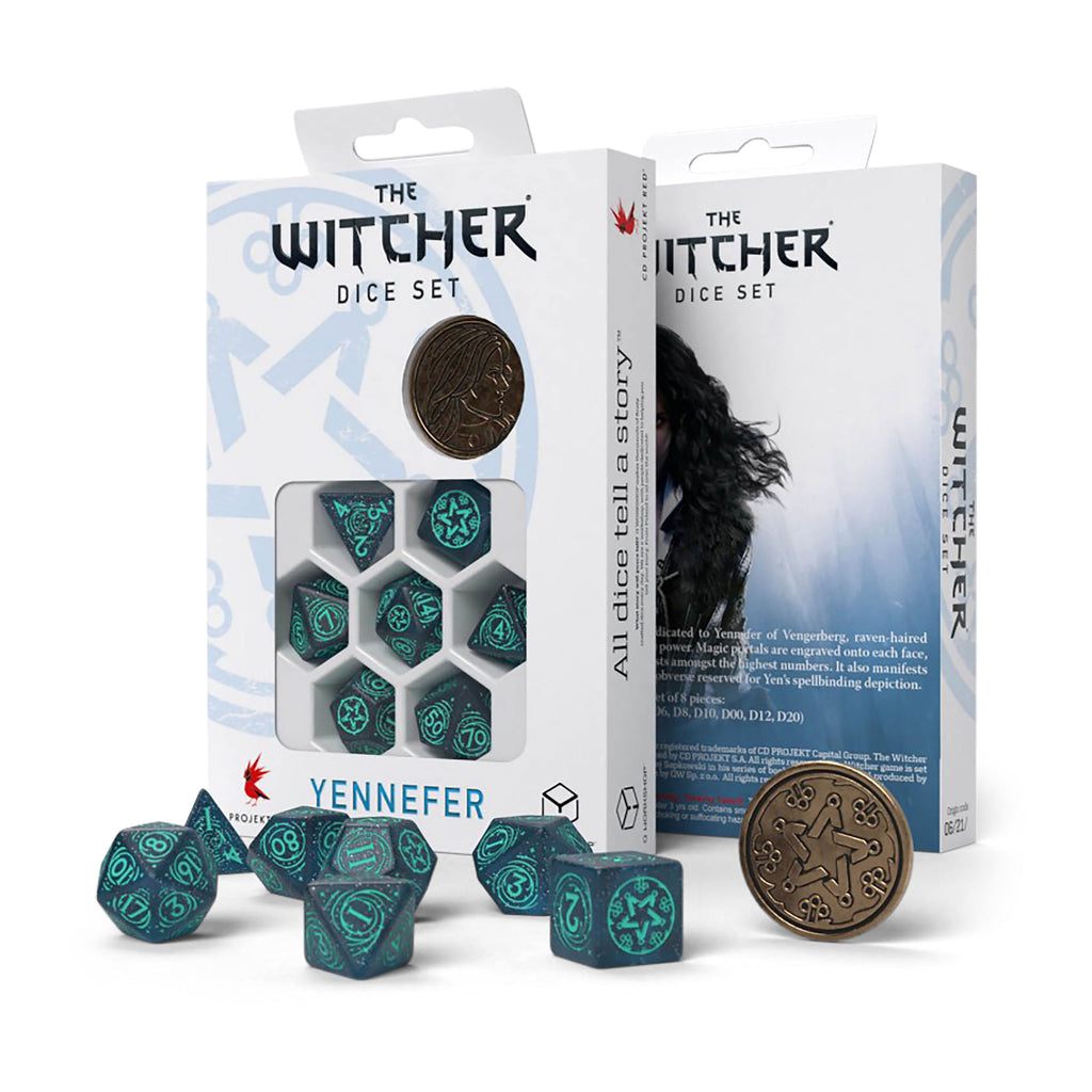 Product image Witcher - Yennefer Sorceress Supreme RPG Dice Set 7pcs with Collectible Coin