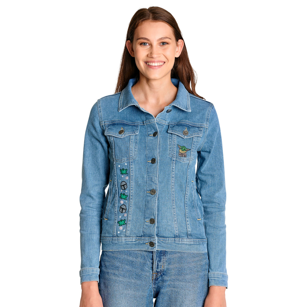 Product image Grogu Women's Denim Jacket Blue - Star Wars The Mandalorian