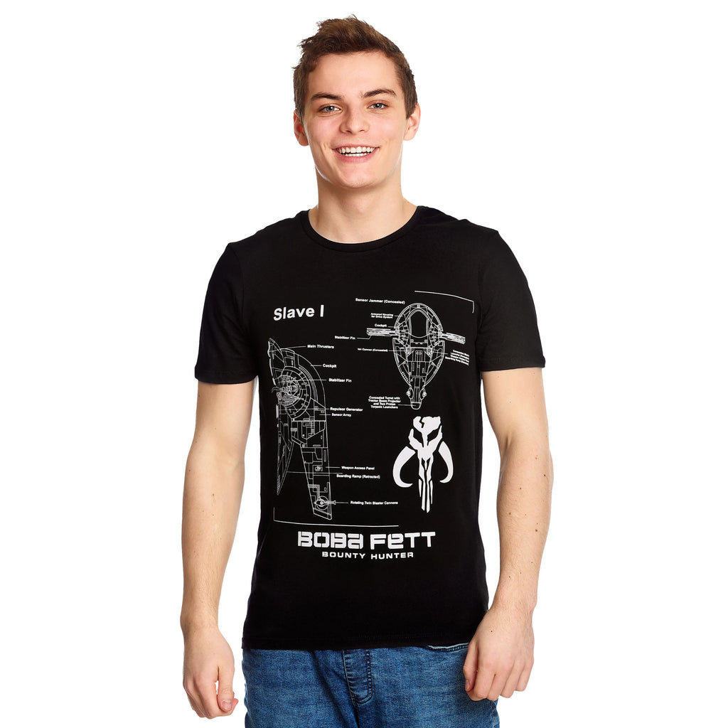 Product image Star Wars - Boba Fett Slave I Sketch T-Shirt Black