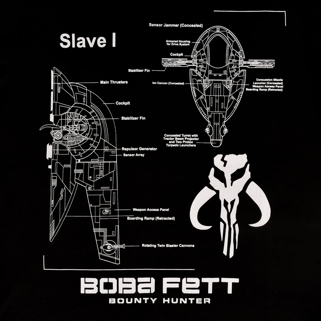 Product image Star Wars - Boba Fett Slave I Sketch T-Shirt Black