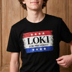 Product image For President T-Shirt black for Loki Fans