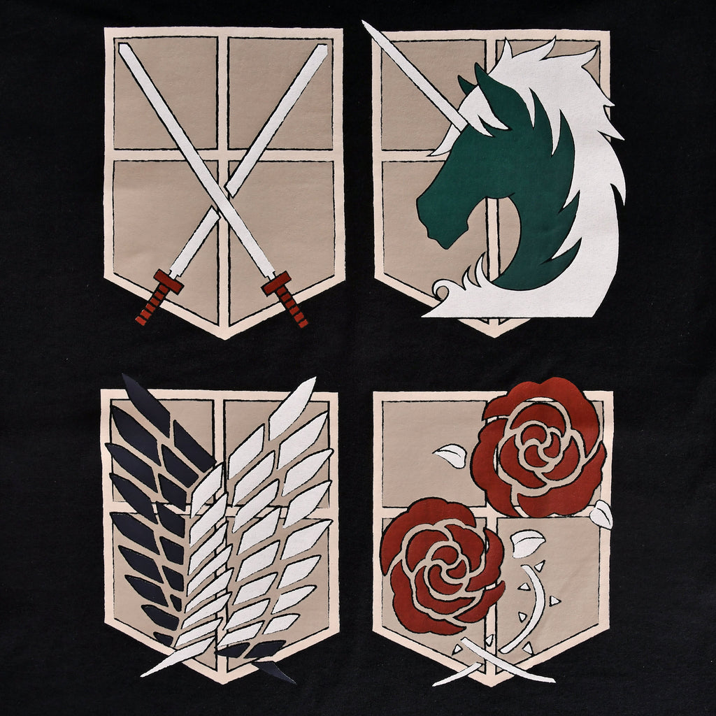 Product image Attack on Titan - Military Divisions Shields T-Shirt black