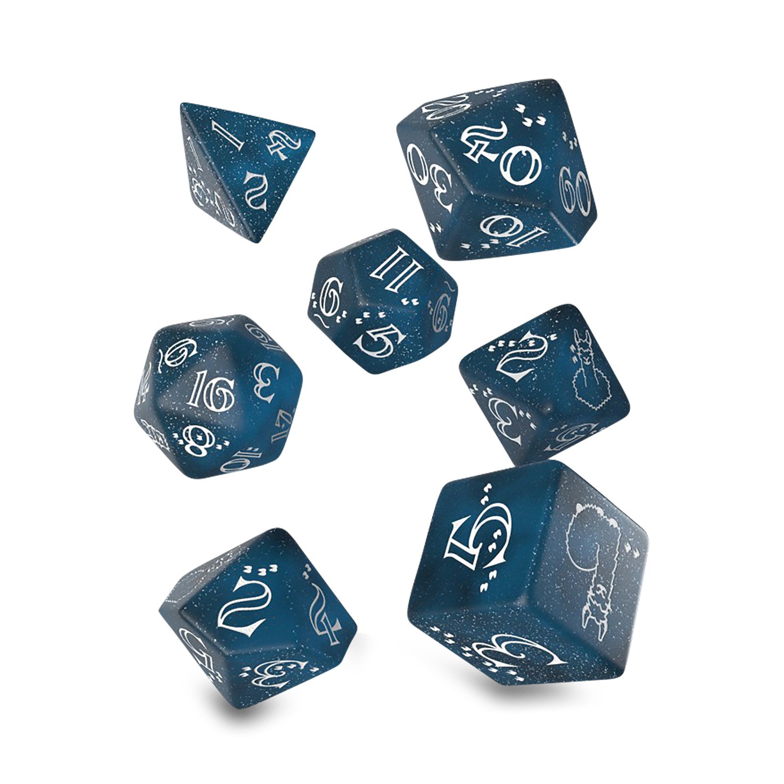 Product image Llama Glitter RPG Dice Set 7pcs