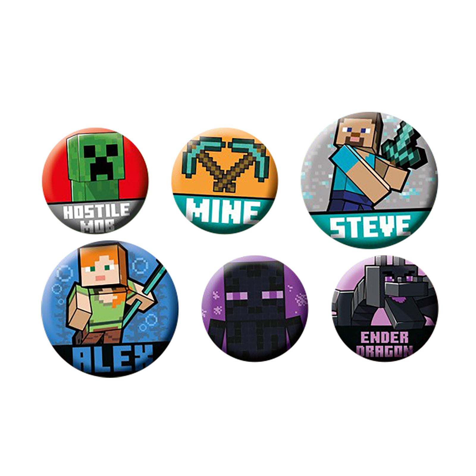 Product image Minecraft - Character Button 6-piece Set
