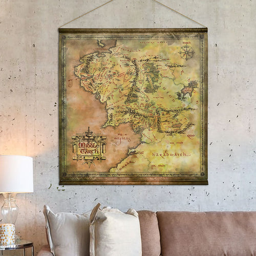 Product image The Lord of the Rings - Middle Earth Map Wall Scroll