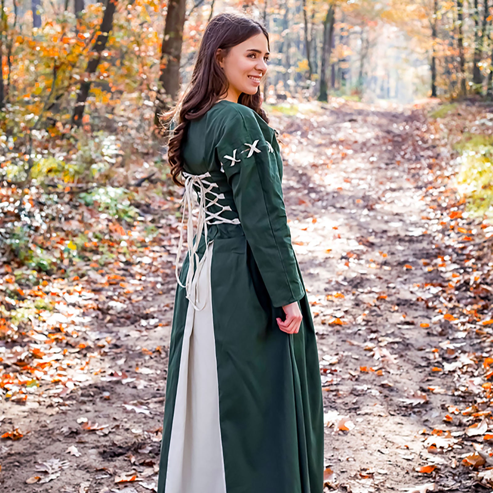 Product image Medieval Dress Larina Green-Beige