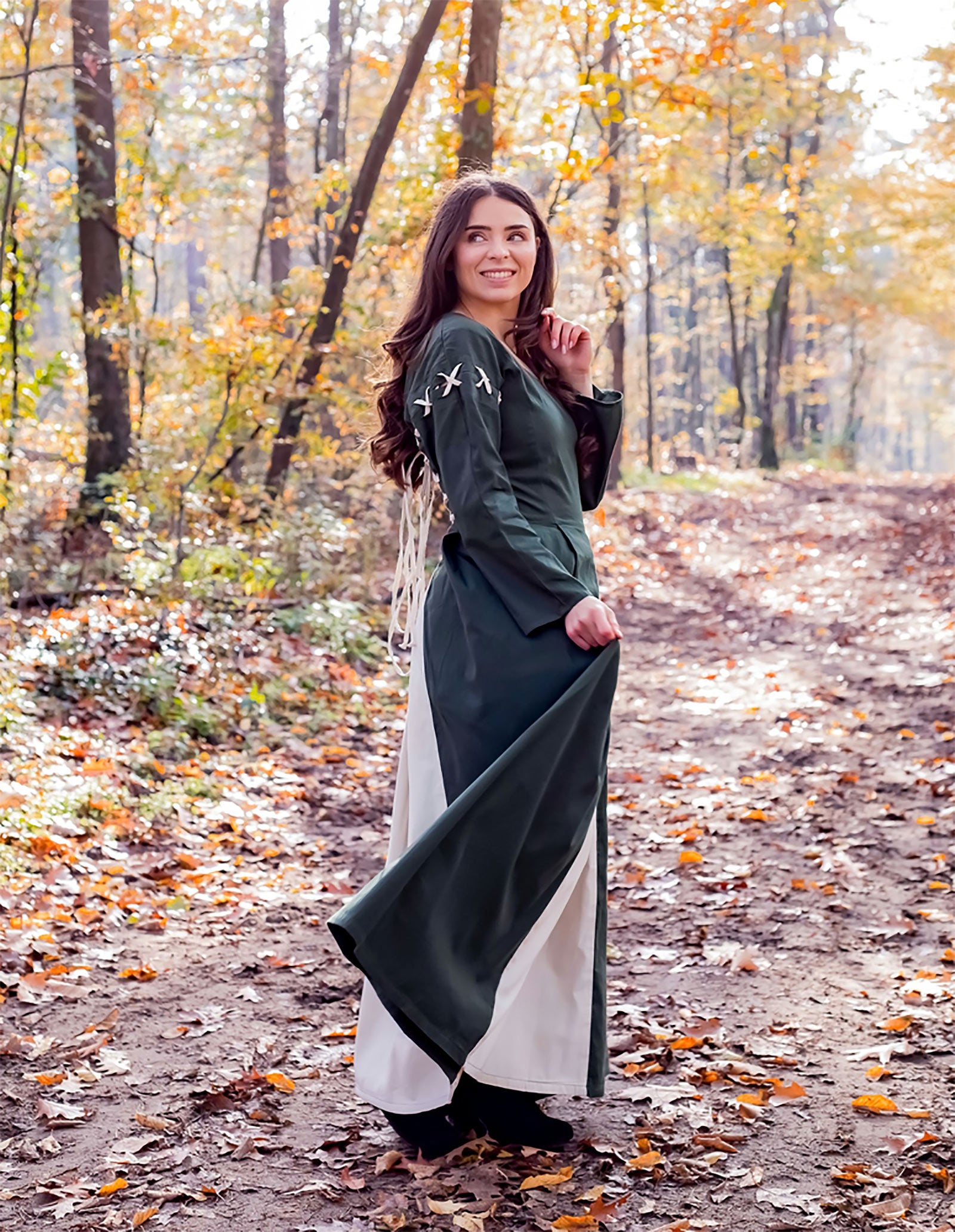 Product image Medieval Dress Larina Green-Beige