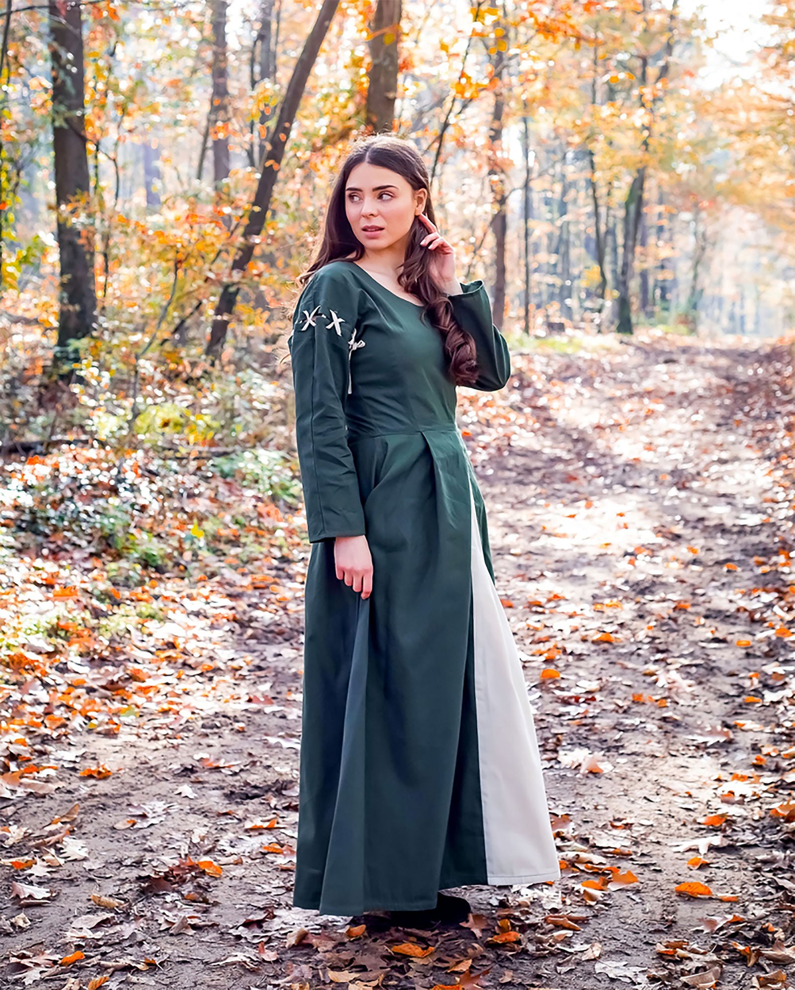 Product image Medieval Dress Larina Green-Beige