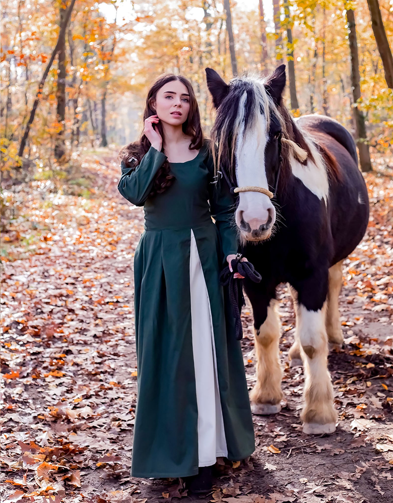 Product image Medieval Dress Larina Green-Beige