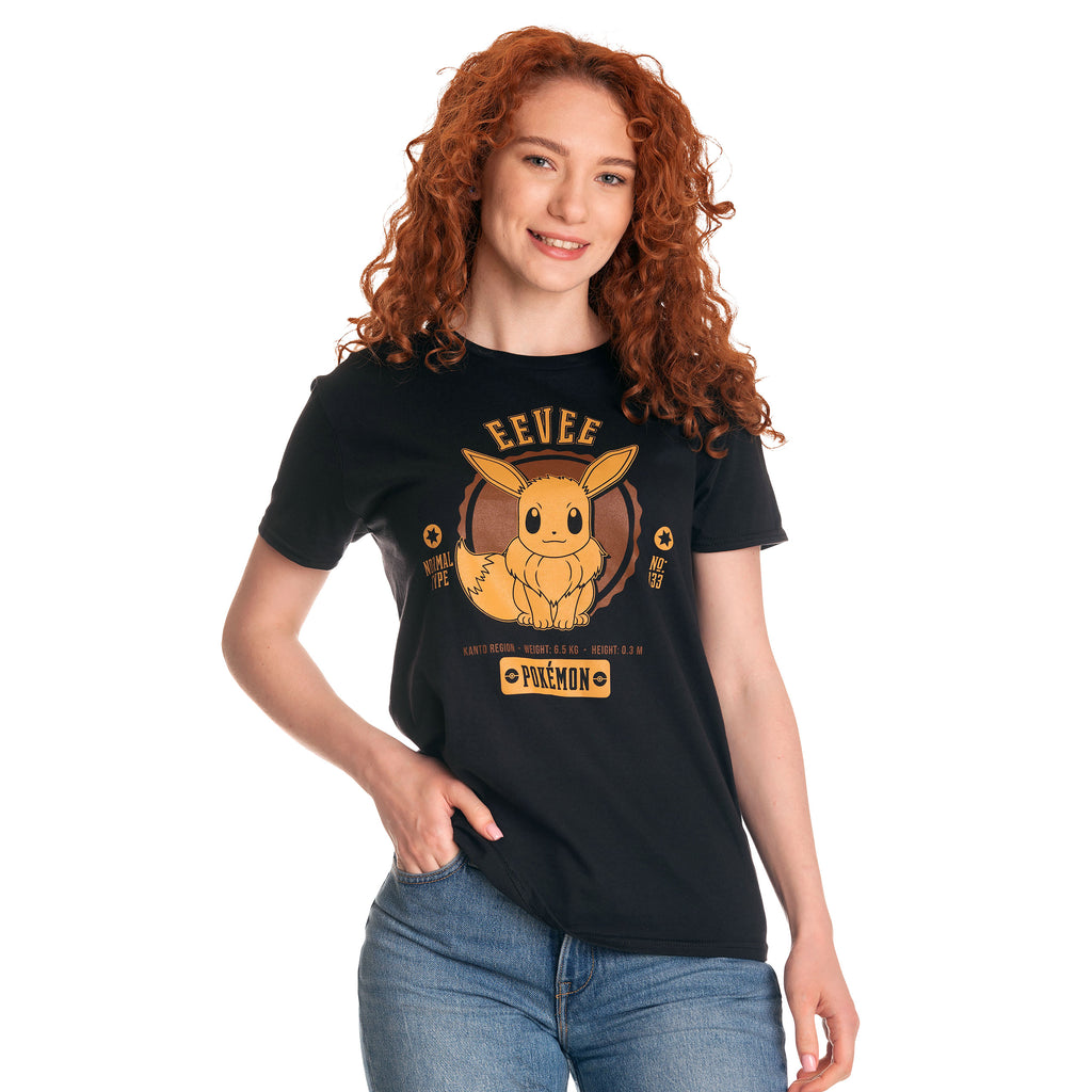Product image Pokemon - Eevee College T-Shirt Black