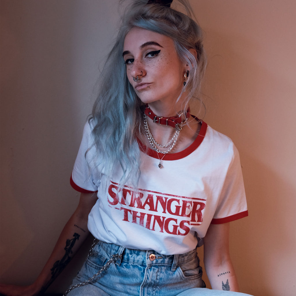 Product image Stranger Things - Distressed Logo Crop Top white