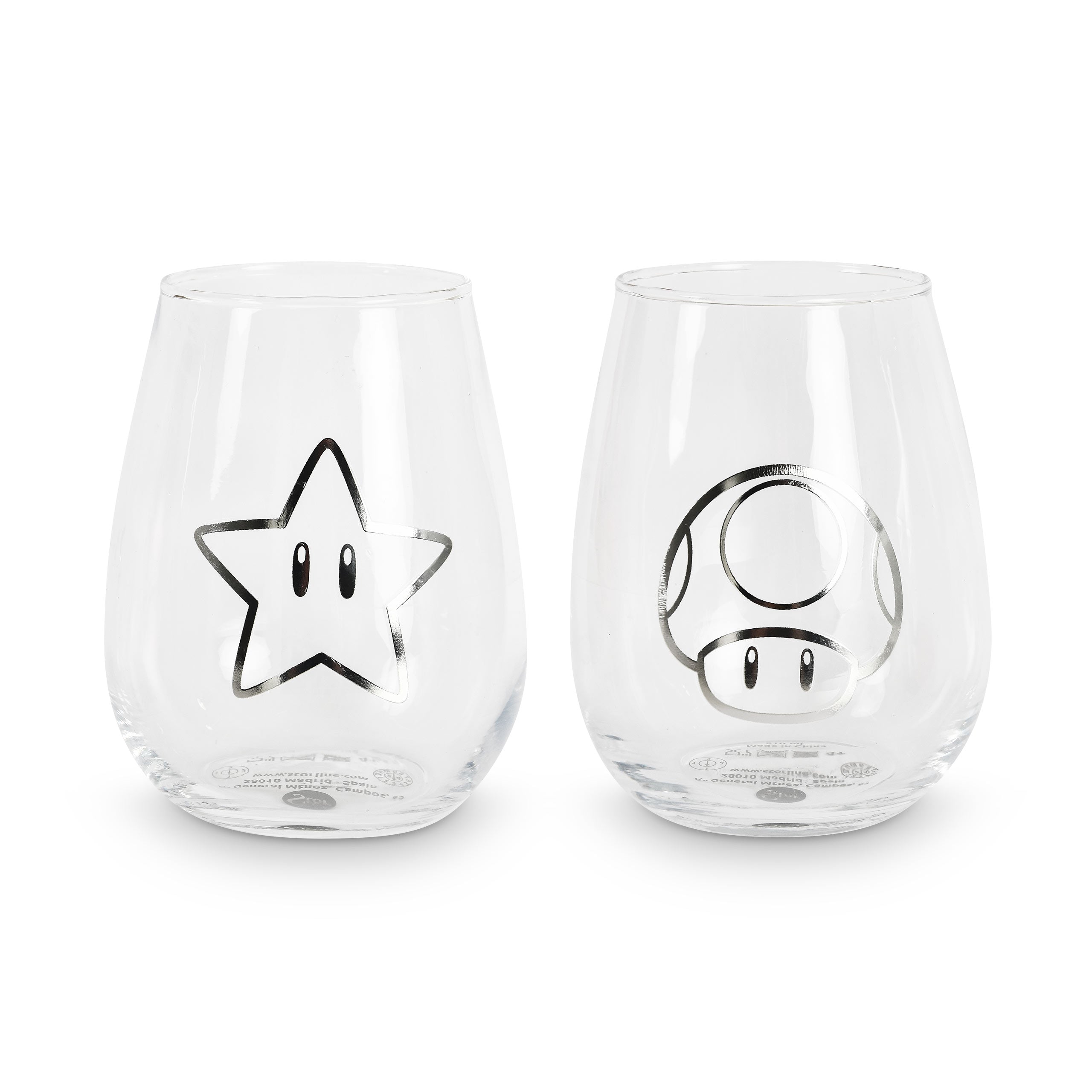Product image Super Mario - Star & Super Mushroom Glasses 2 Set