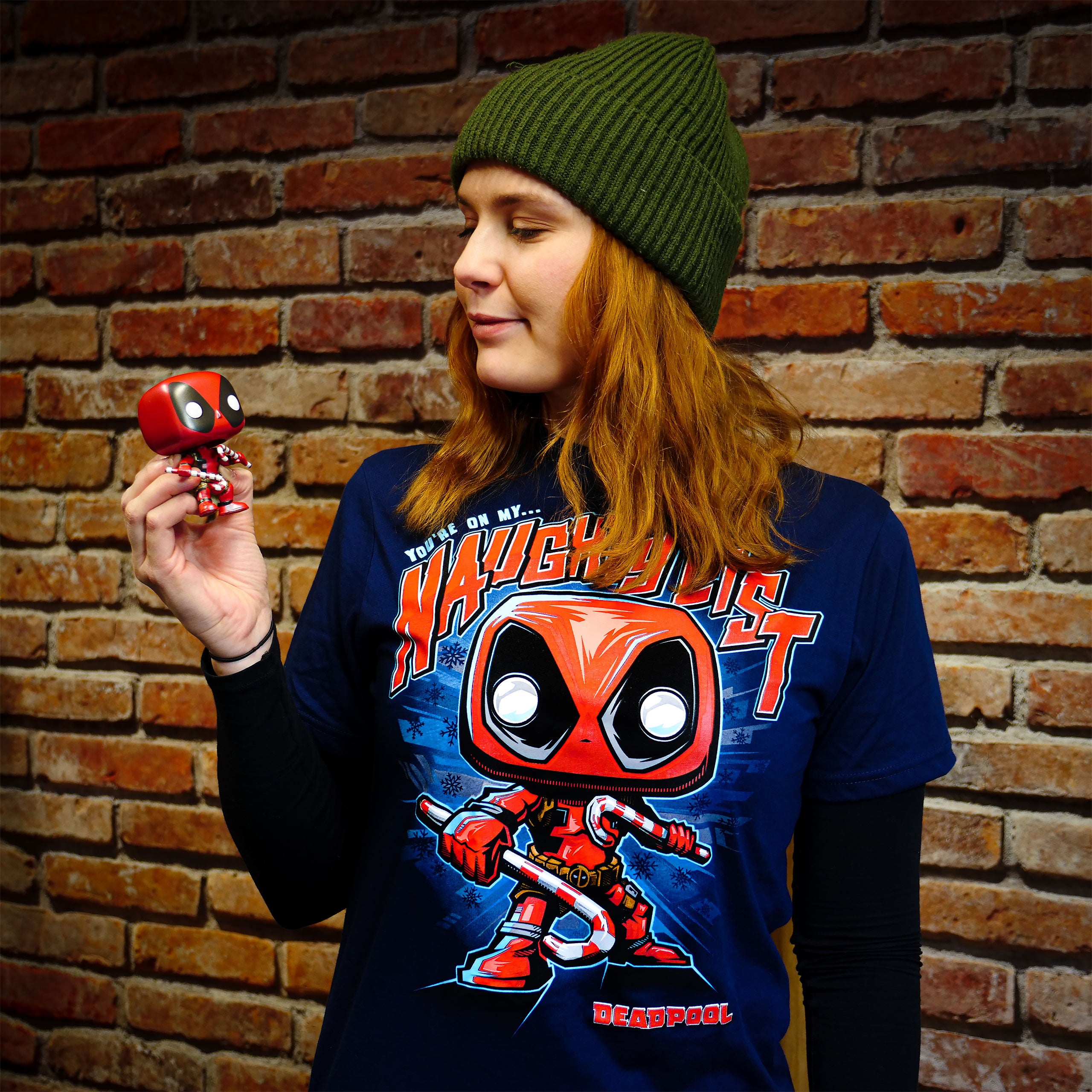 Product image Deadpool Christmas T-Shirt with Funko Pop Figure