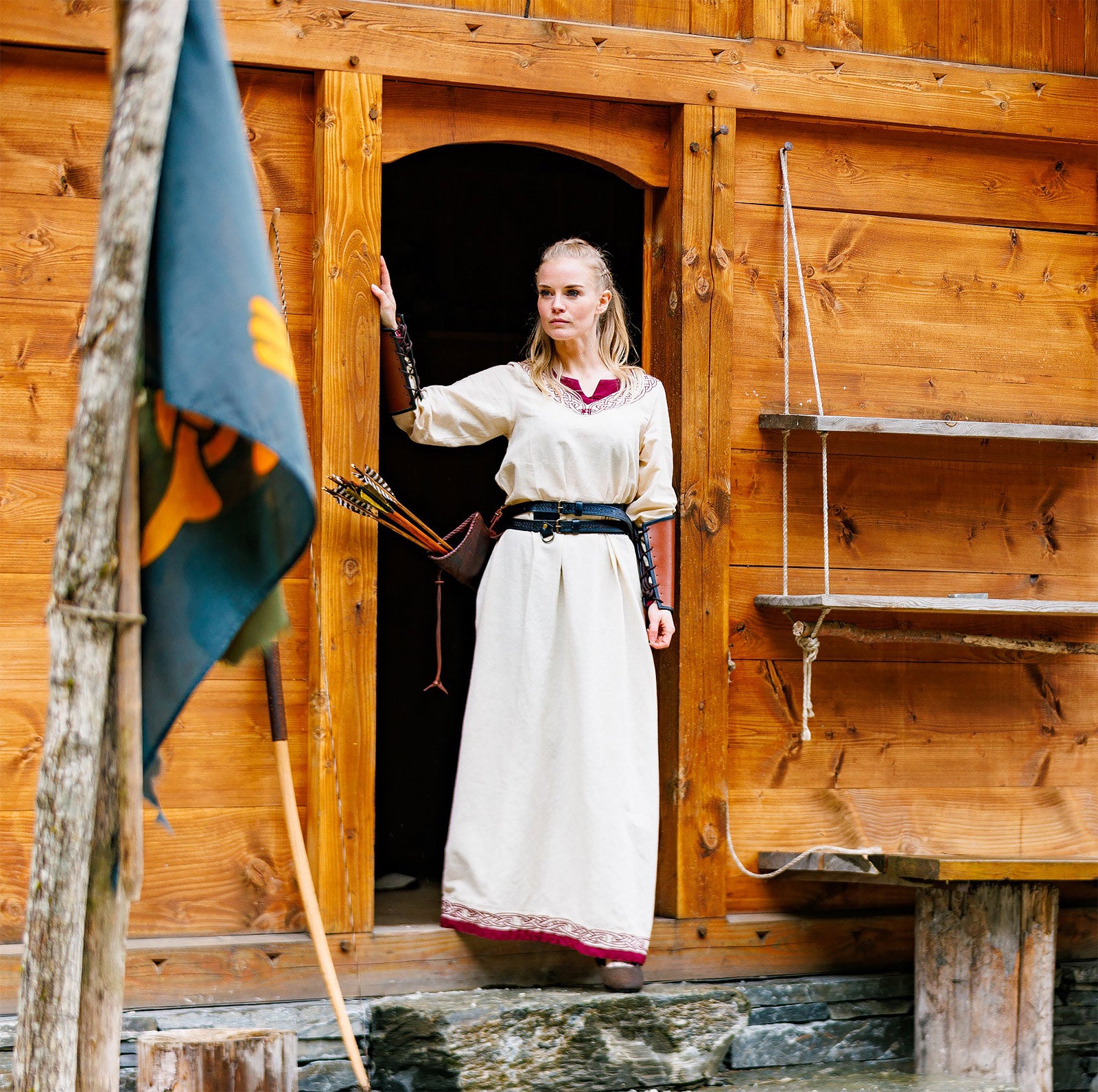 Product image Viking dress Lagertha beige-red