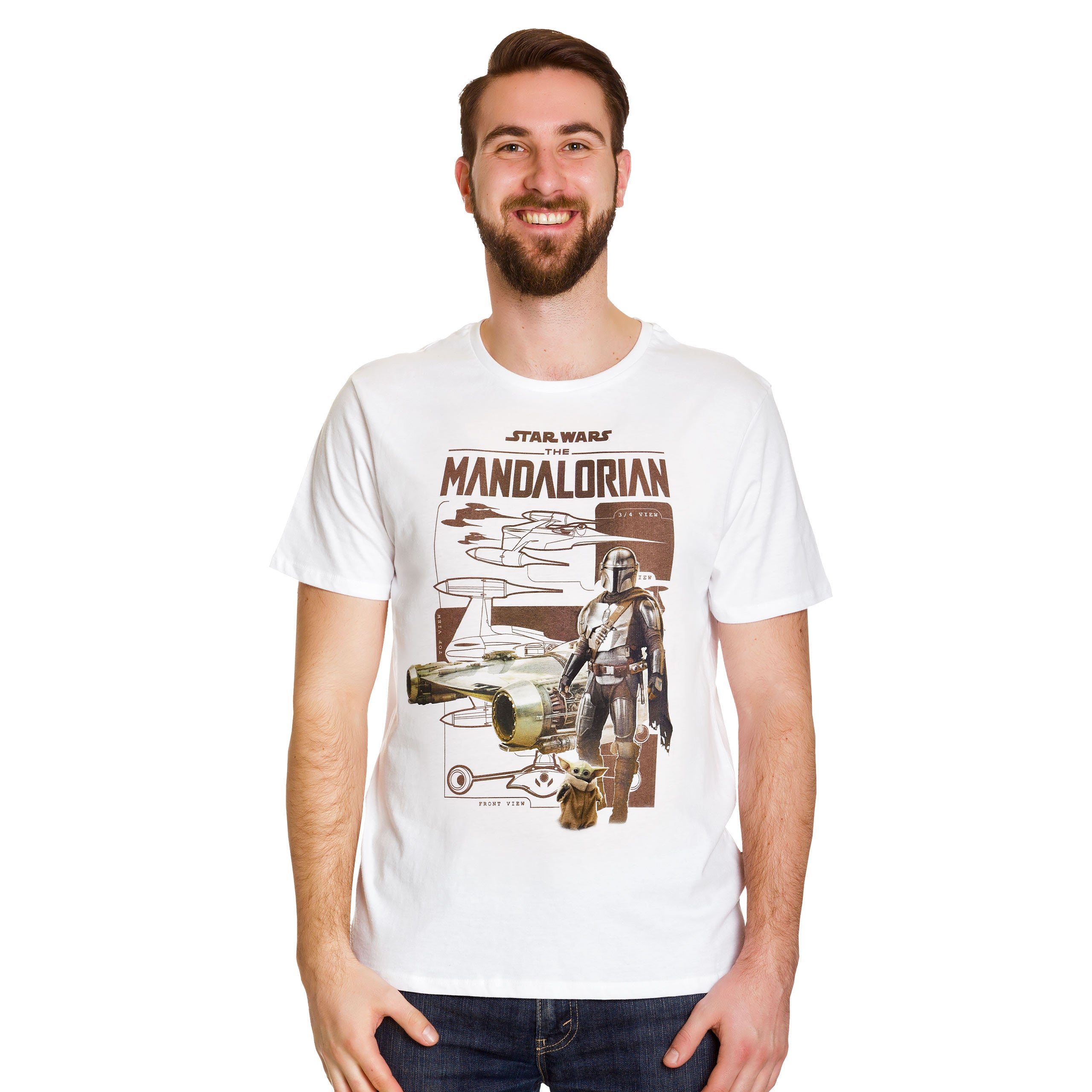 Product image Grogu and Mandalorian T-Shirt white - Star Wars The Mandalorian