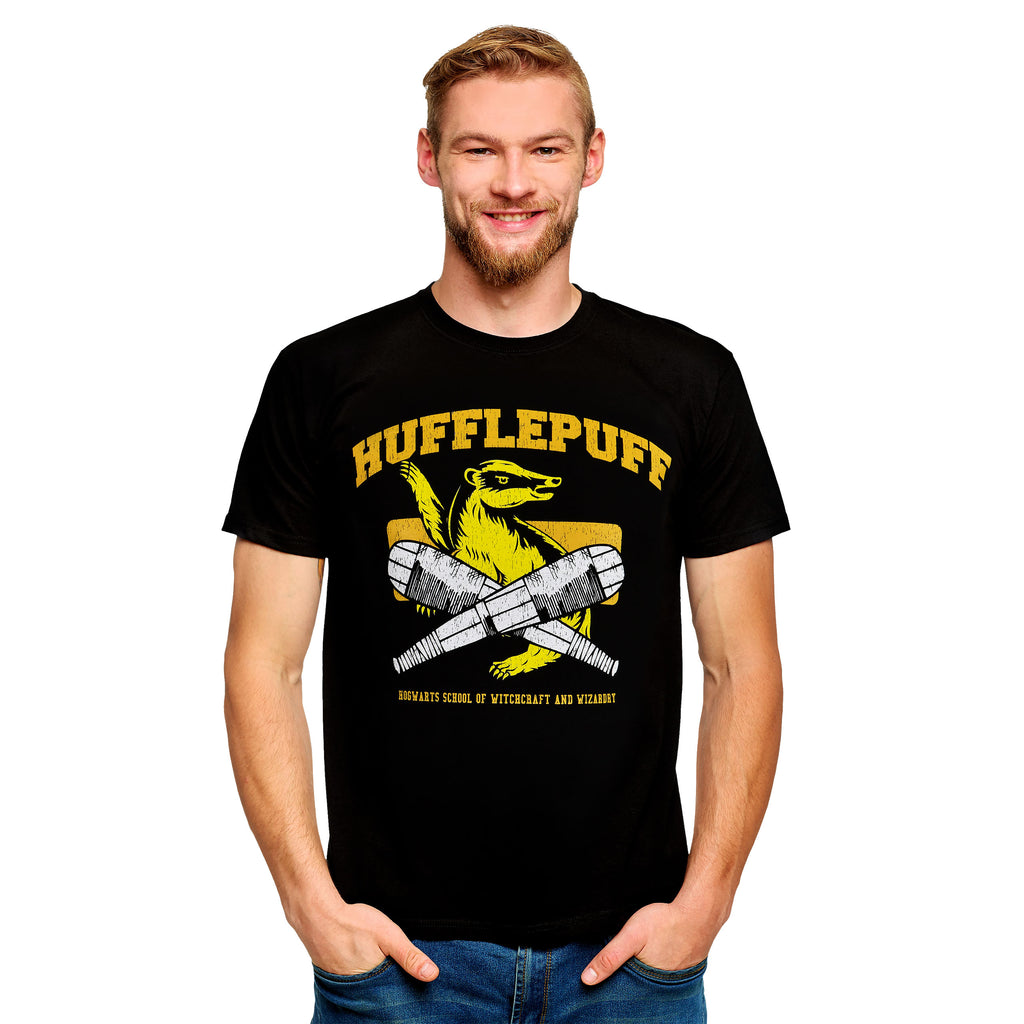 Product image Hufflepuff Quidditch College T-Shirt Black - Harry Potter