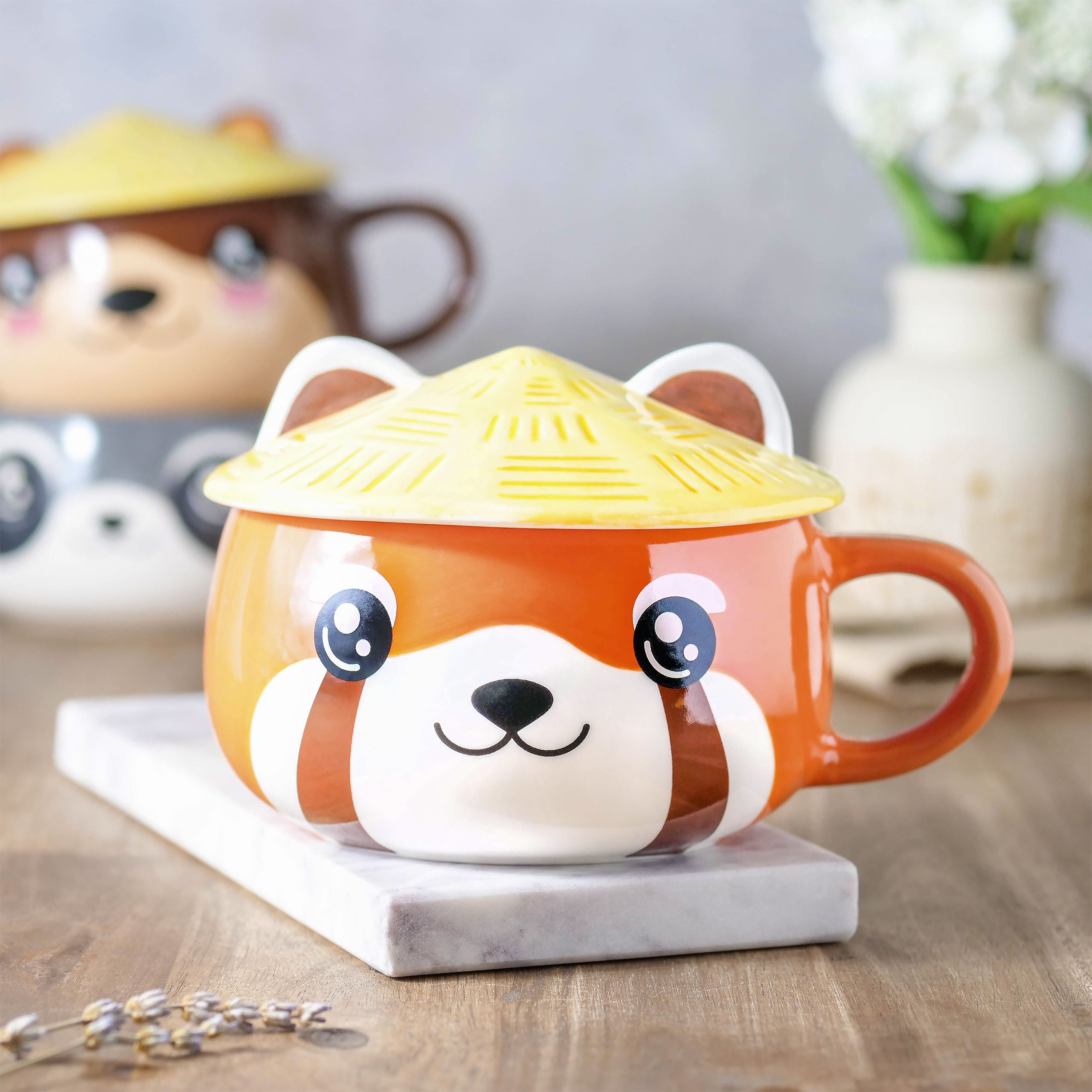 Product image Red Panda Kawaii Mug with Lid for Anime Fans