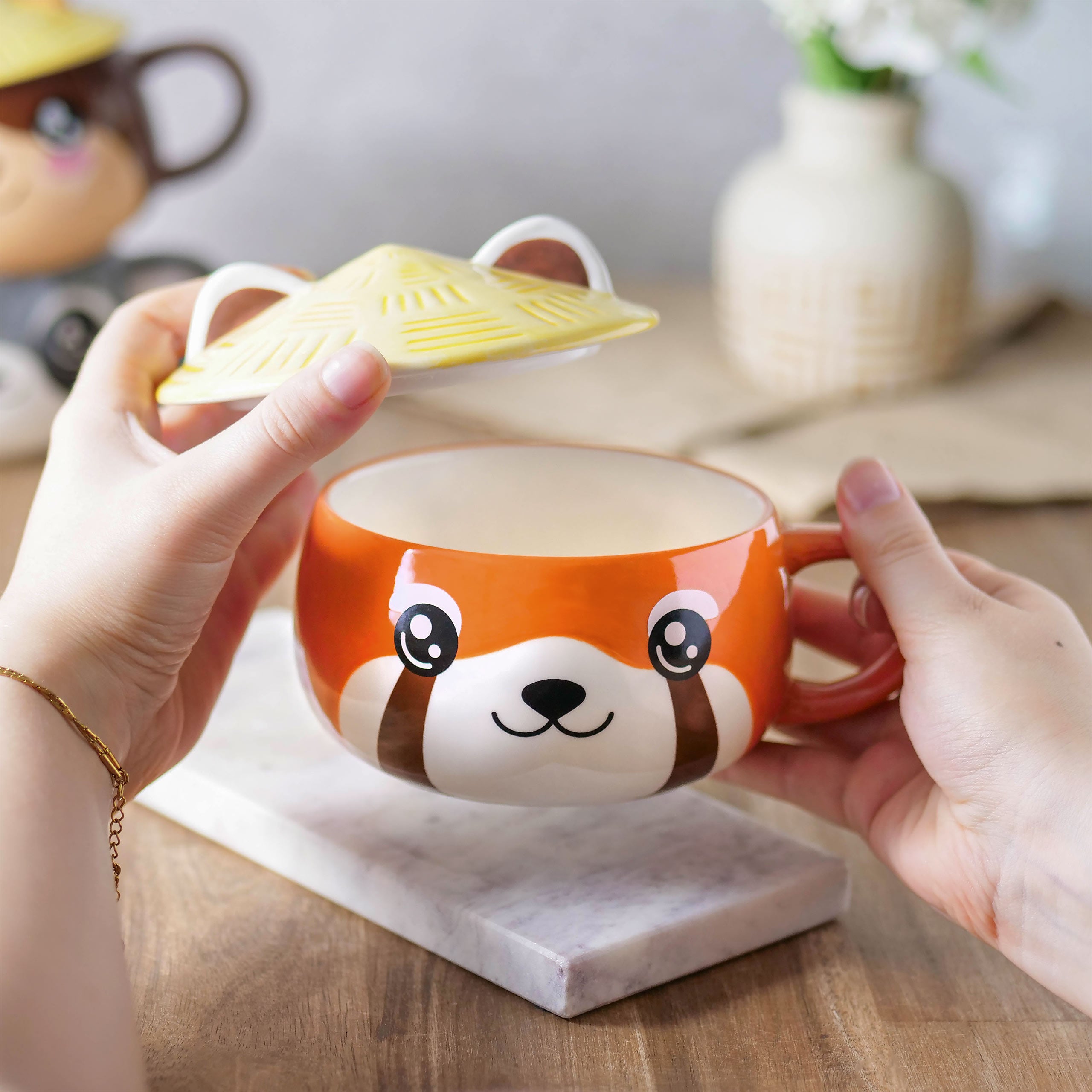 Product image Red Panda Kawaii Mug with Lid for Anime Fans