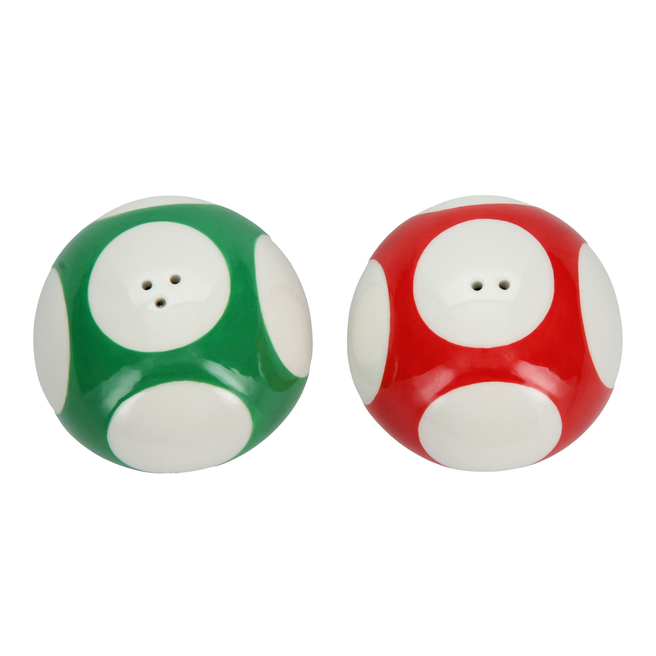 Product image Super Mario - Super Mushroom and 1 UP Mushroom Salt & Pepper Shakers