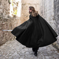 Product image Medieval Wool Cloak with Wolf Clasp black