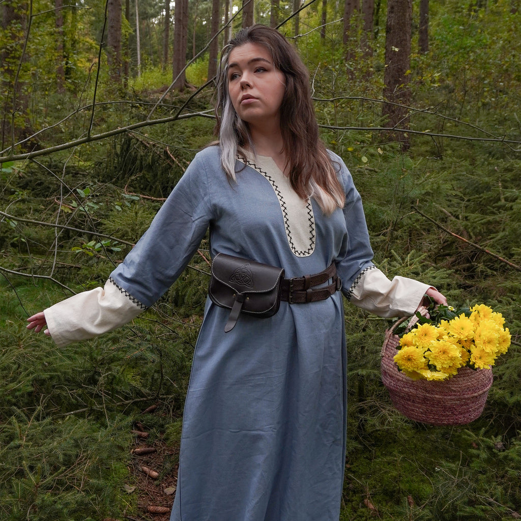 Product image Medieval dress with hand embroidery blue