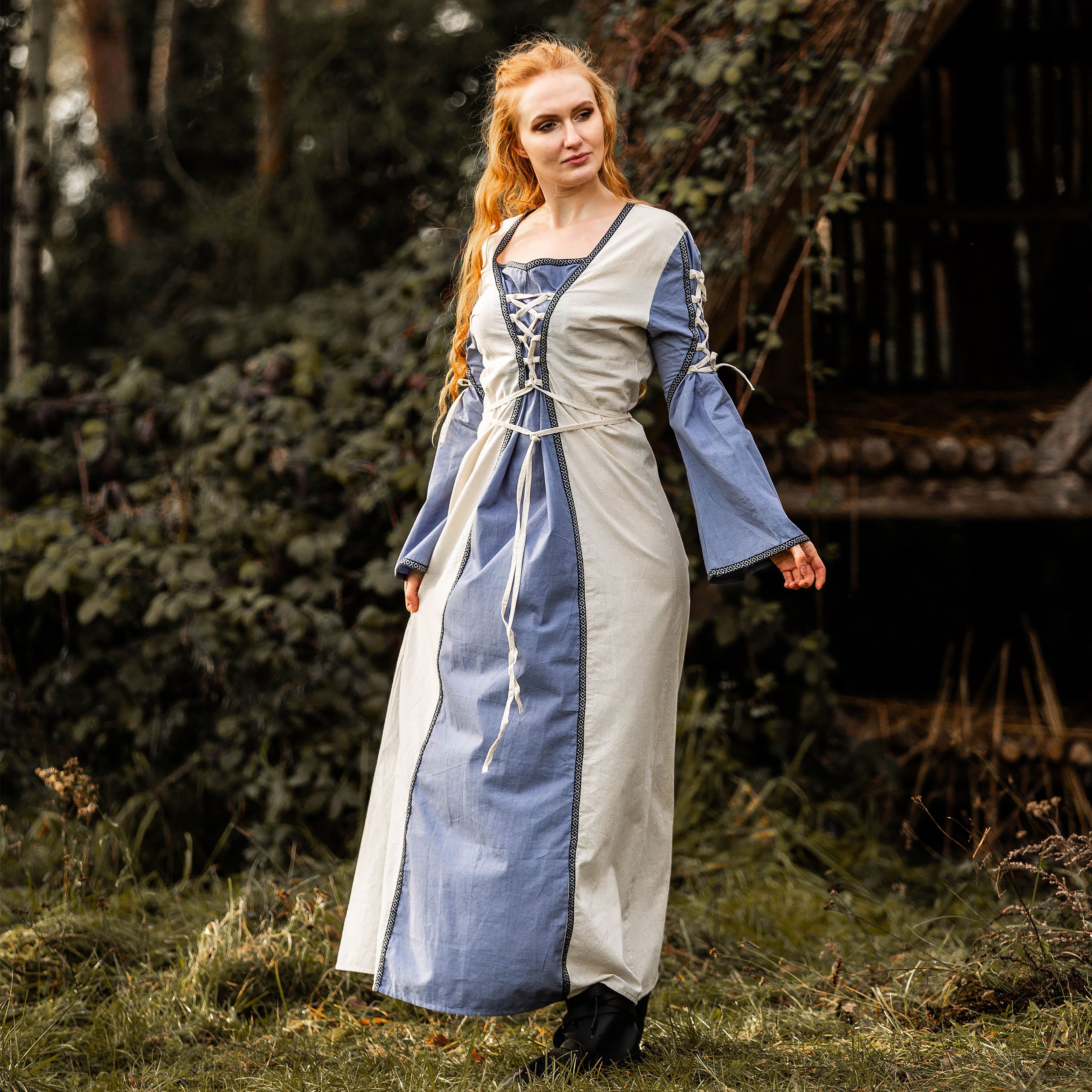 Product image Medieval Dress with Lacing blue-natural