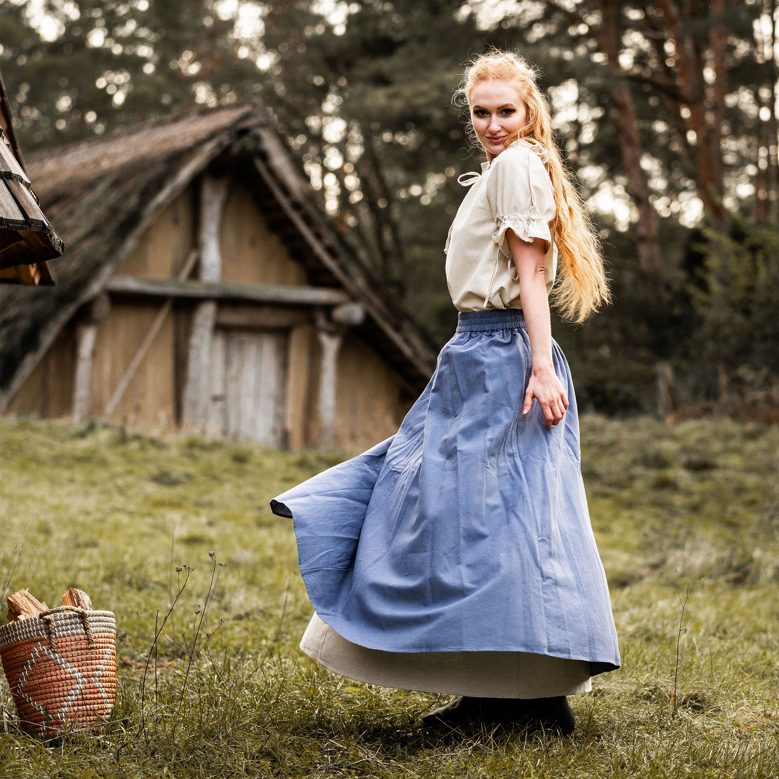 Product image Medieval Skirt Double Layer Blue-Beige