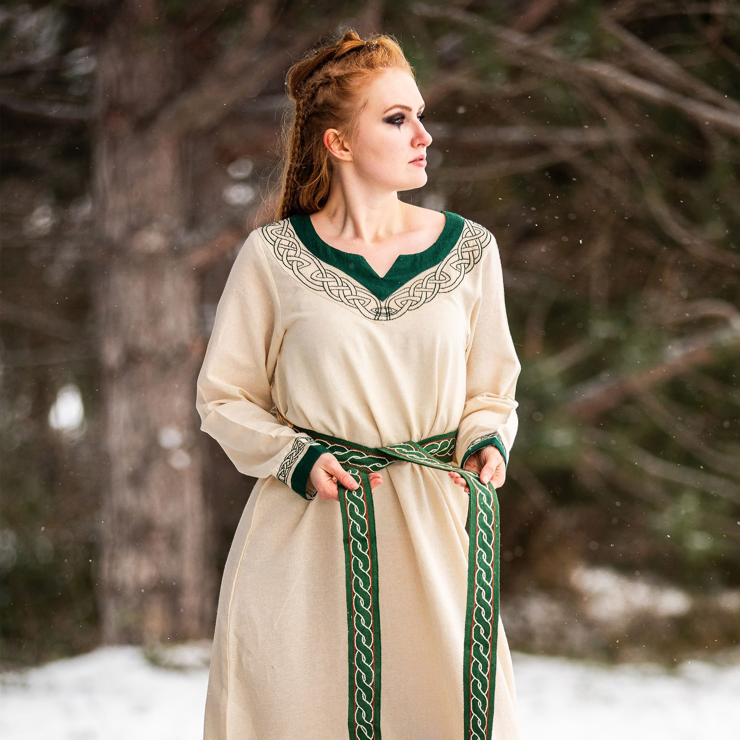 Product image Medieval Dress with Embroidery Beige-Green