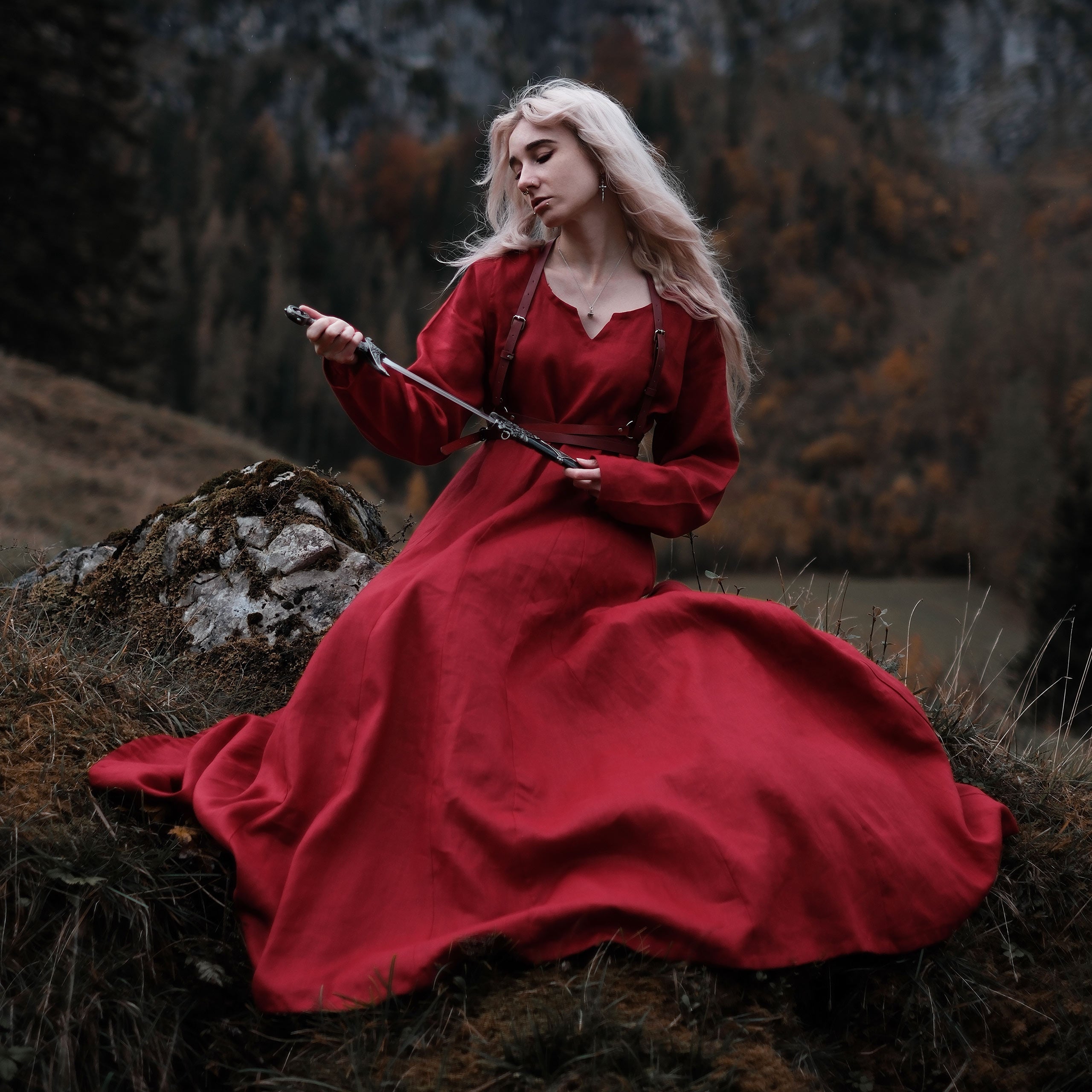 Product image Medieval Dress Linen Red