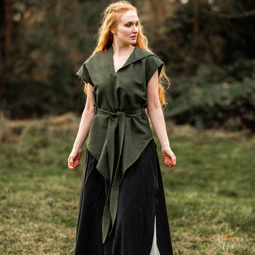 Product image Medieval Tunic Short Sleeve with Belt Green