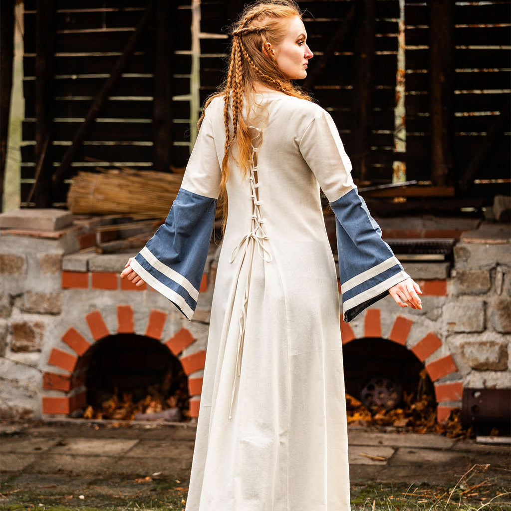Product image Medieval dress with trumpet sleeves blue-natural