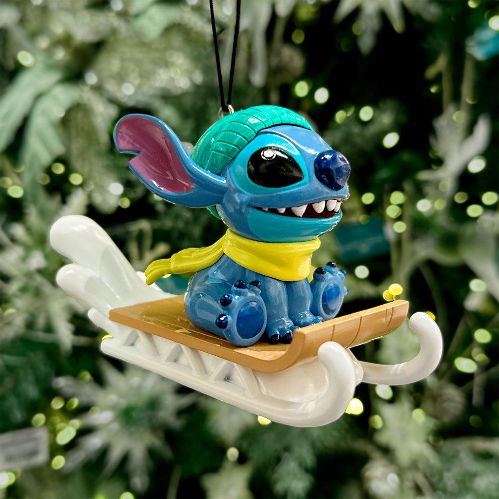 Product image Stitch with Sleigh Christmas Tree Ornament - Lilo & Stitch